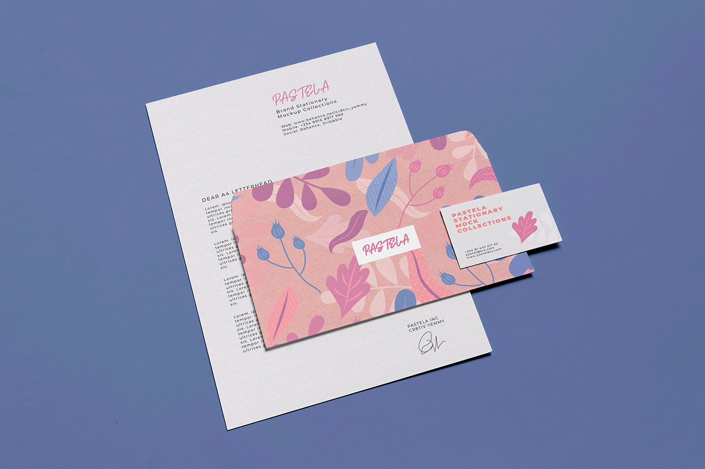 branding  business card mockup envelope mockup graphic design  illustrations Mockup pastel mockup PSD mockups stationary