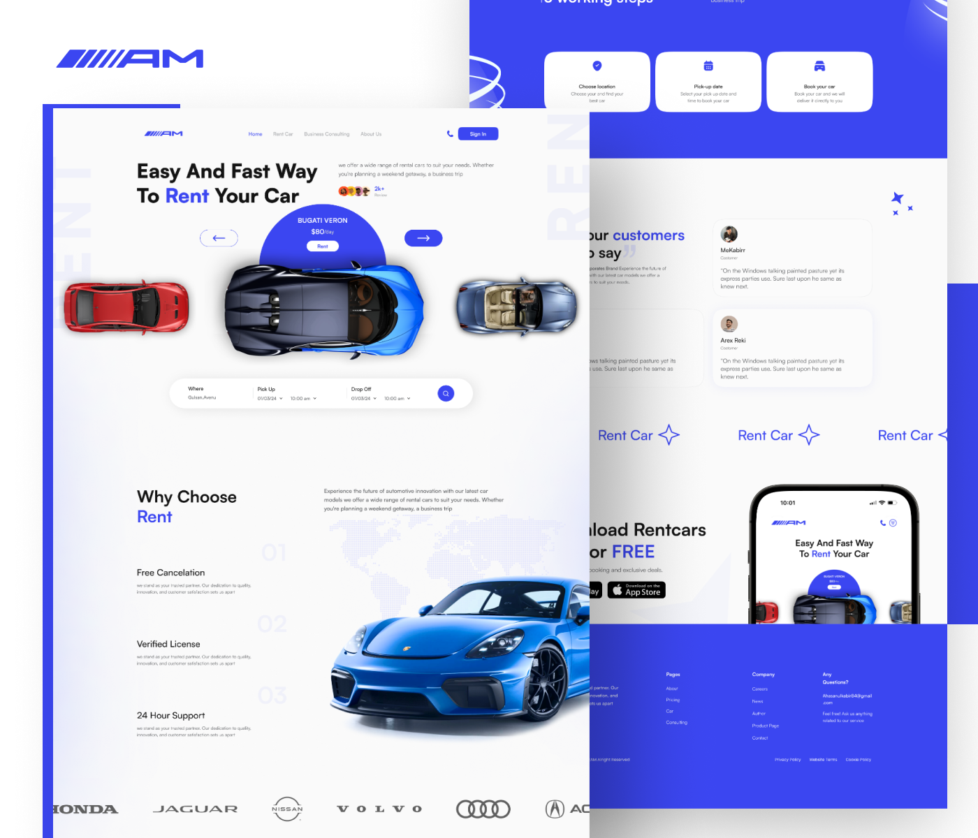rent car car Car Landing Page UI/UX user interface Figma ui design app Rent design