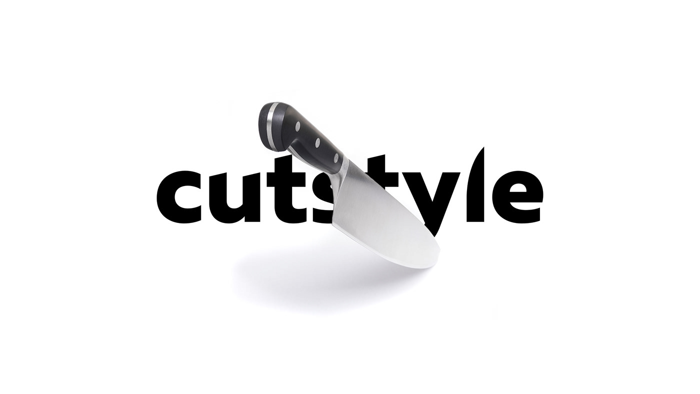 knife knfies cutstyle cut branding  brand xomedia xo media visual identity black and white