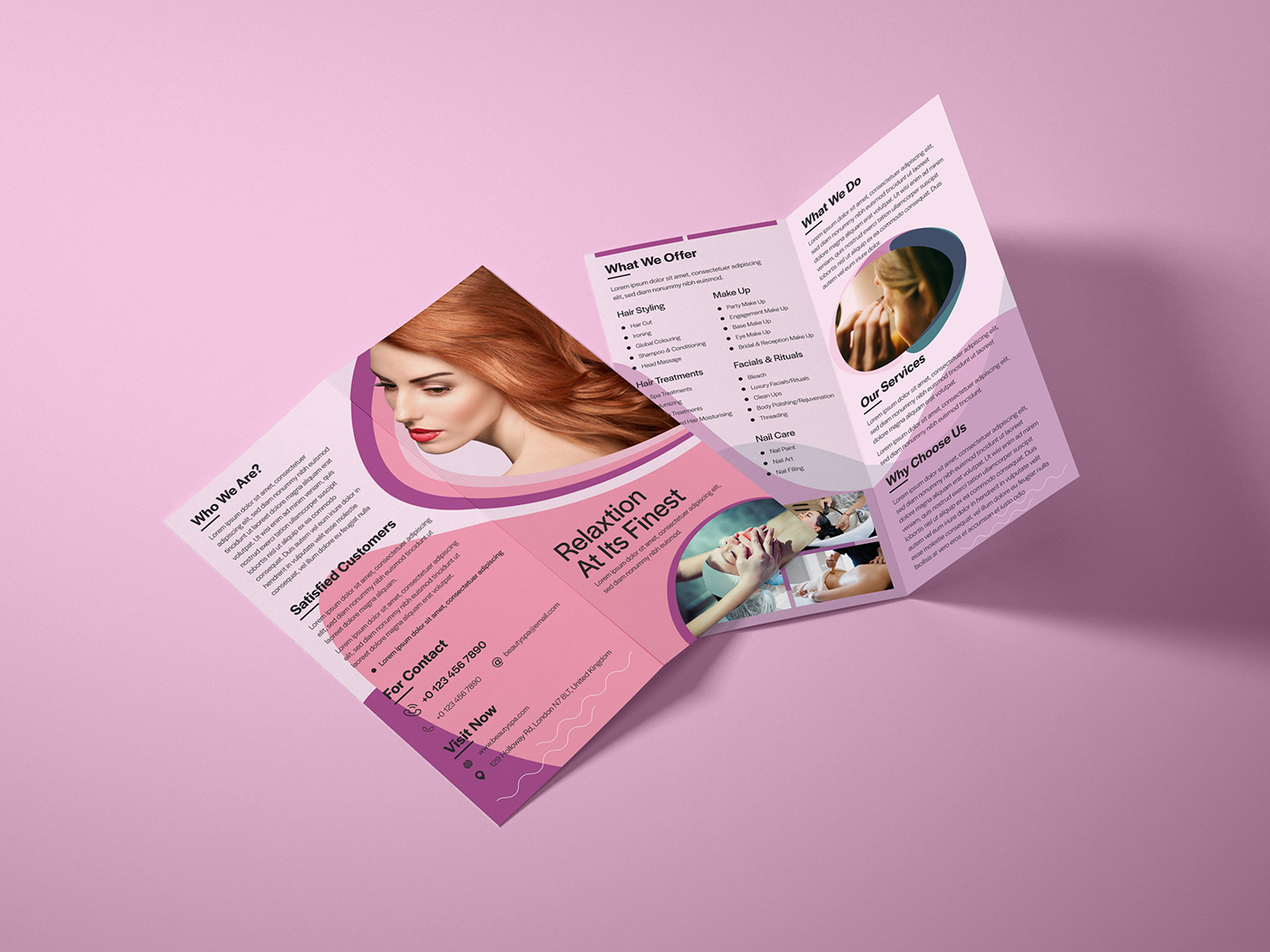 beauty bifold brochure care Designhatt dl flyer Health modern Spa