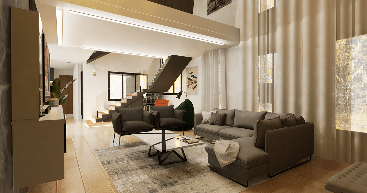 minimalist interior design  3D visualization modern Render