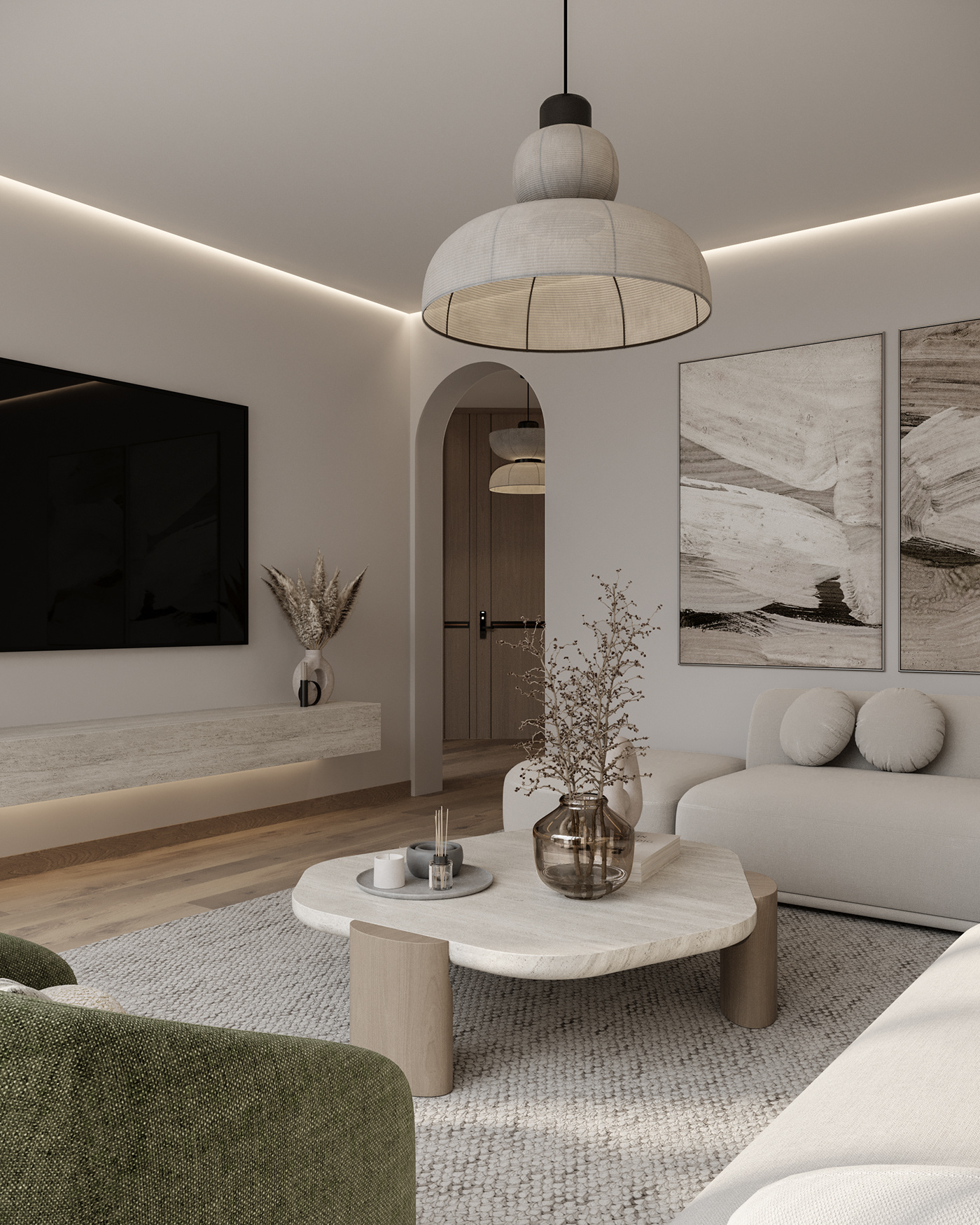 boho design sofa interior design  visualization corona artist painting   Wabi Sabi MAJLIS