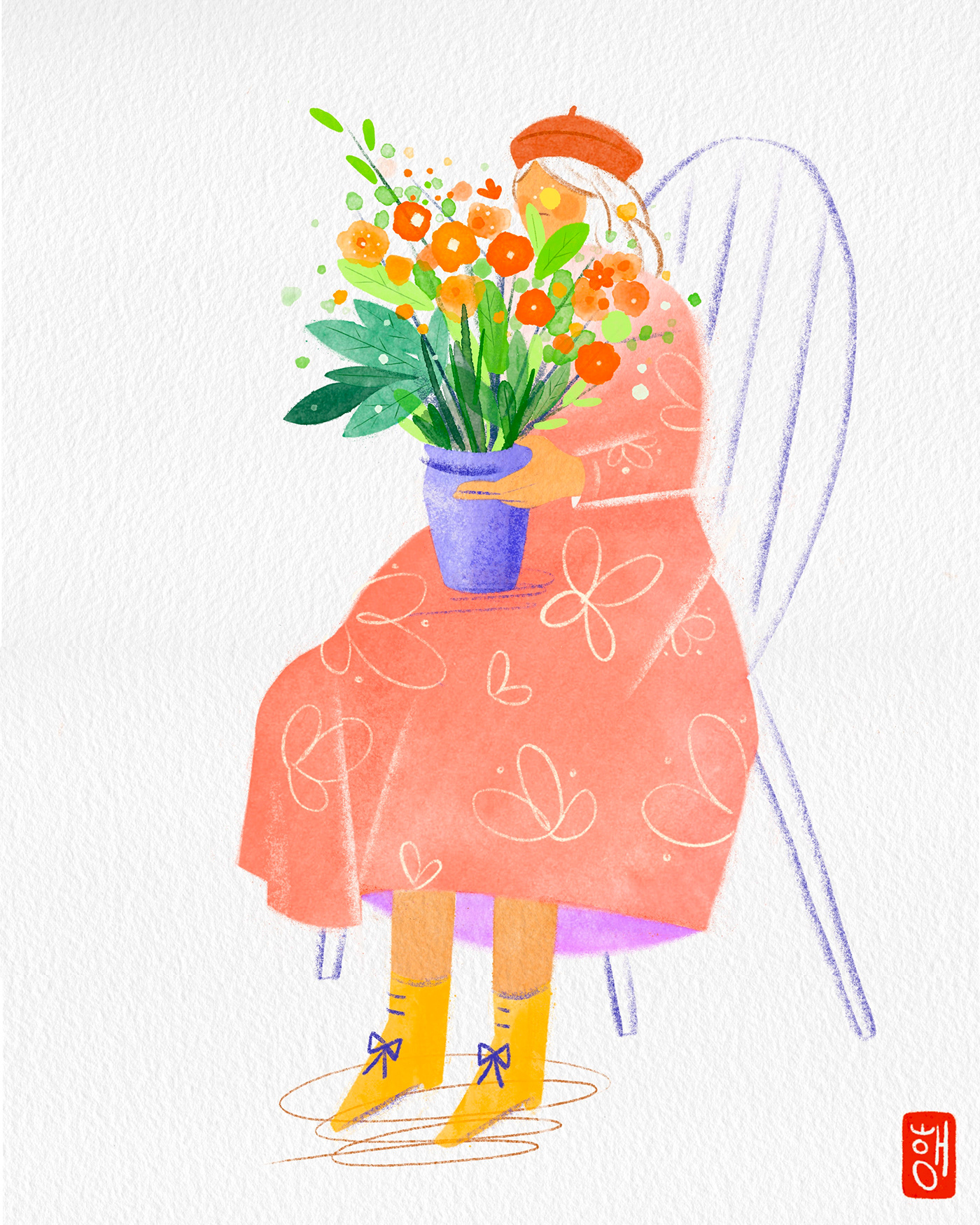spring Flowers cozy illustrations