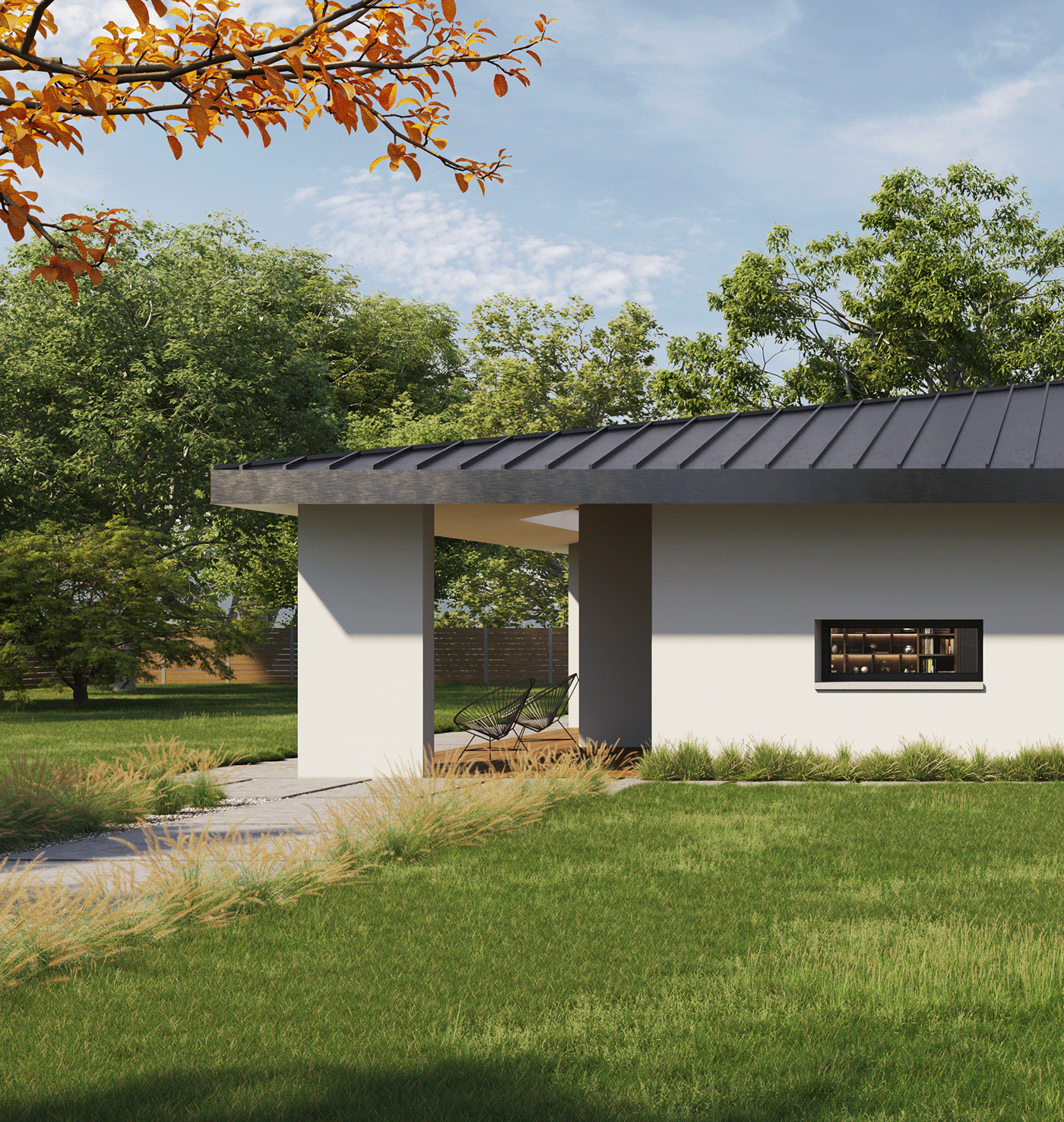 house MINI corona 3D architecture Landscape CoronaRender  design minimal exterior
