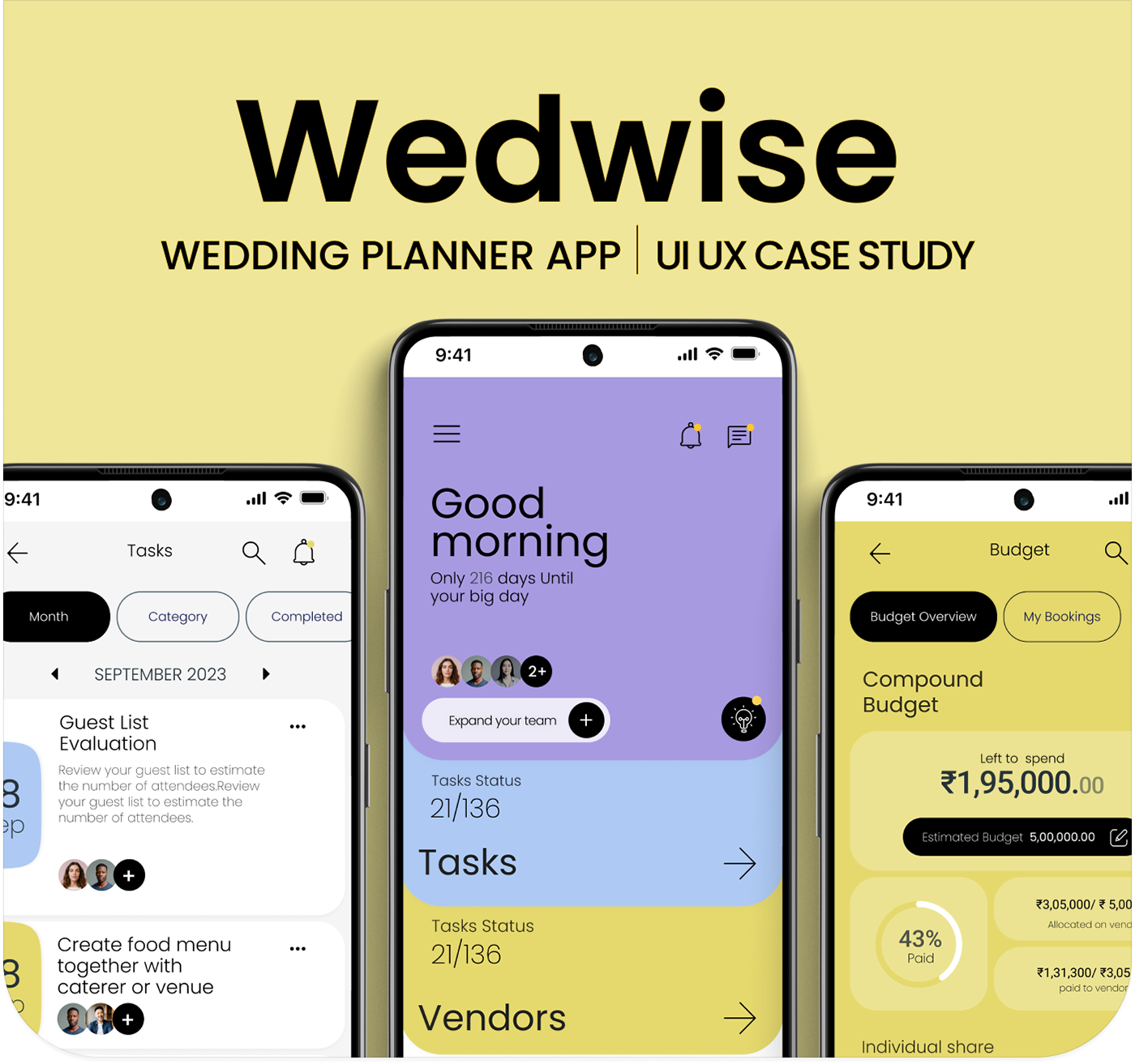 wedding planner marriage weddingplanner Event eventplanner UI/UX app design Case Study
