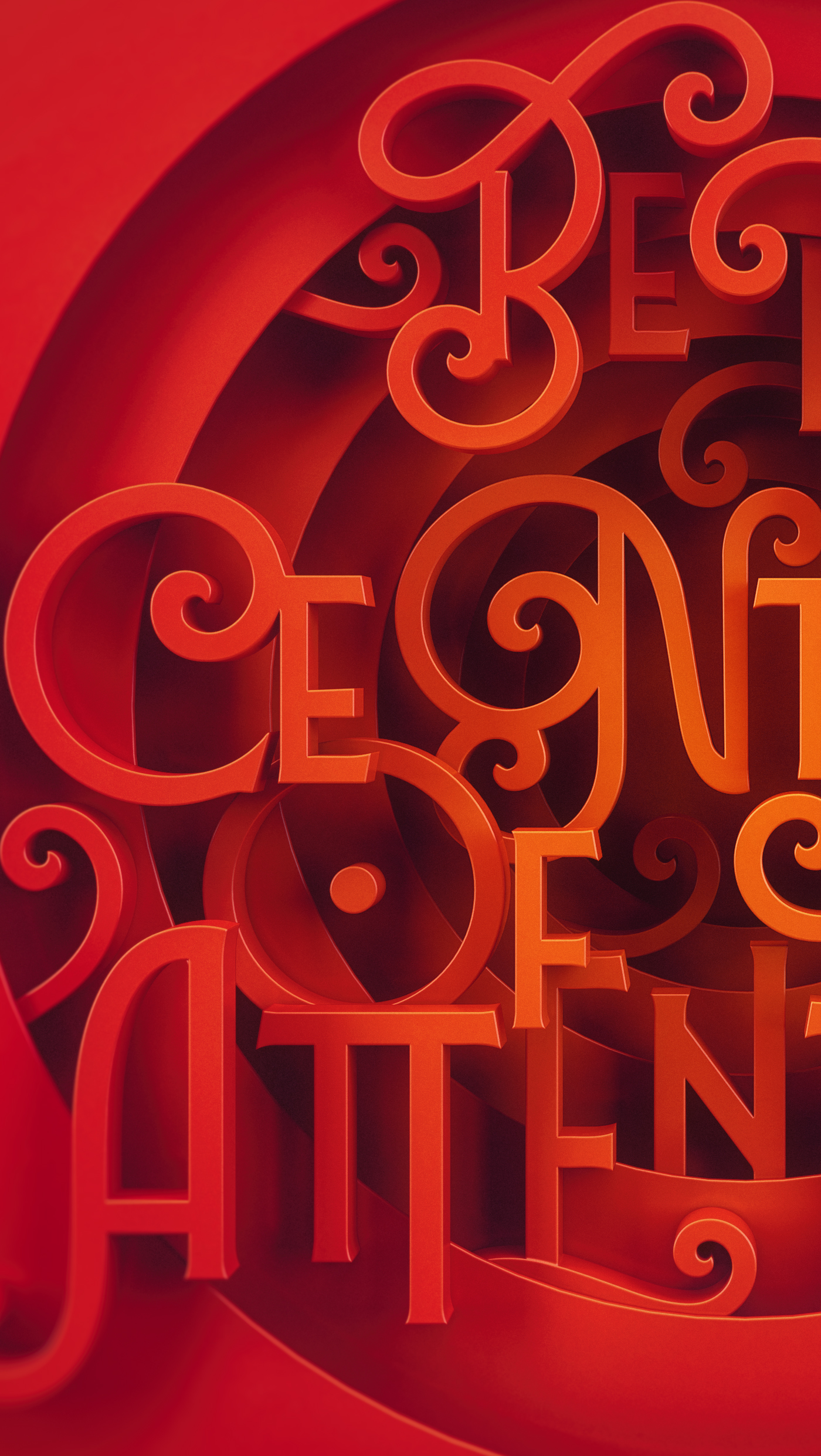 lubalin Lubaline font Typeface typography   3D Appreciation gradient color design