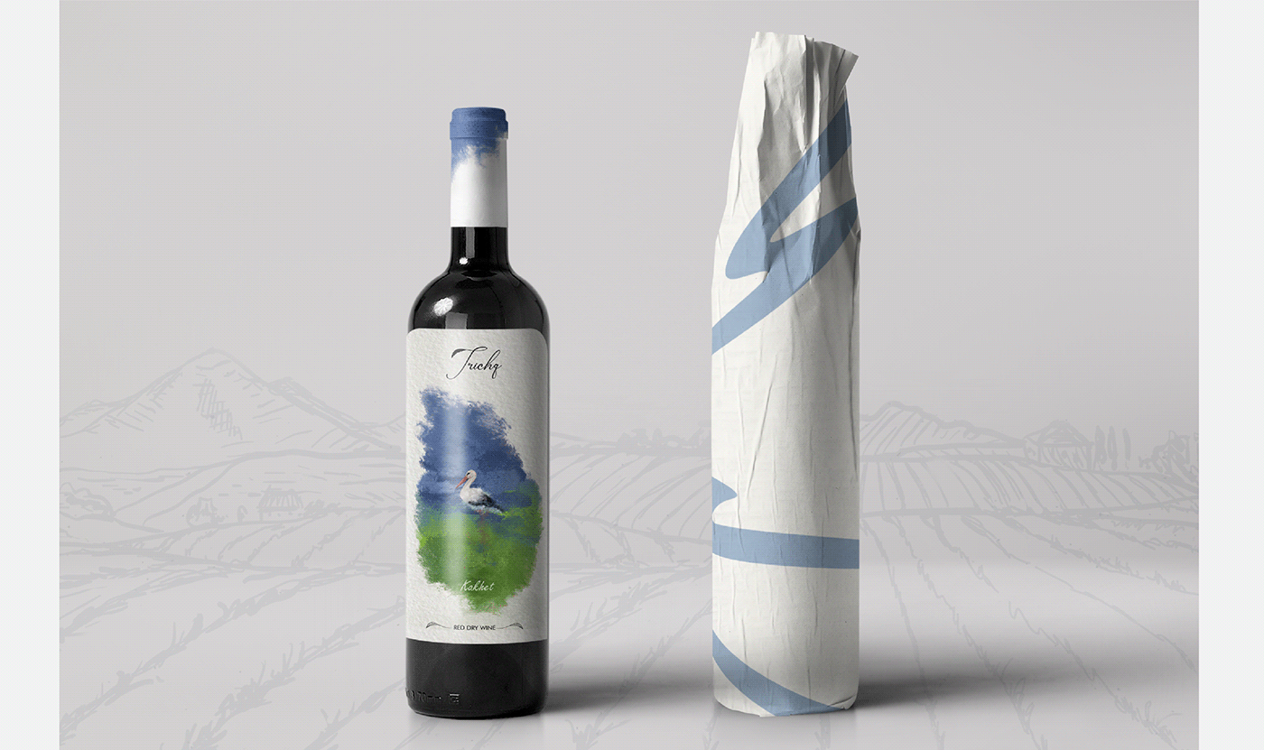 birdart graphicdesign Labeldesign logo stork winelabel winelabeldesign wrapping digitalpainting wine
