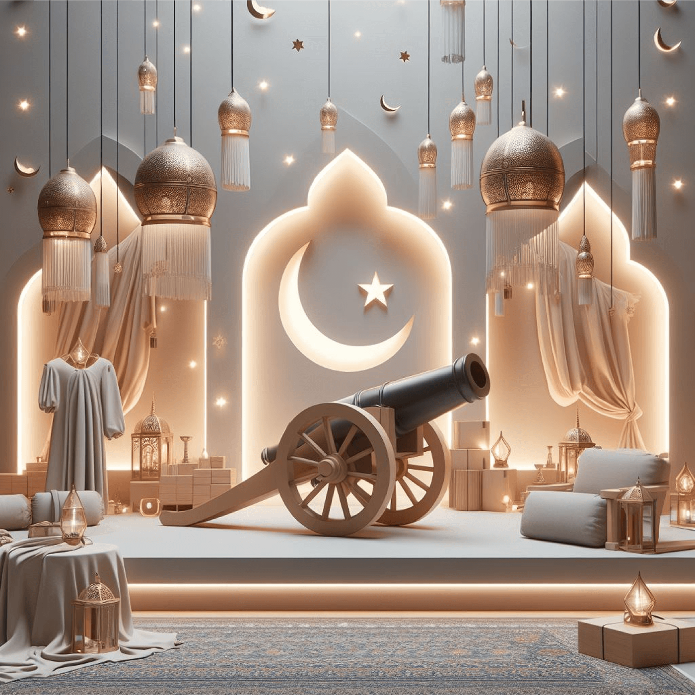 ai 3D ramadan concept lantern fanoos ramadan kareem مشروب طاقة عيد الفطر  arabic