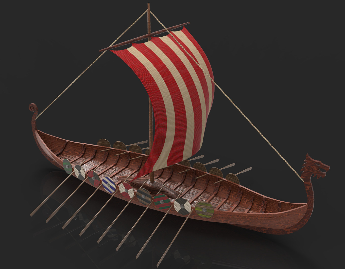 3D blender CGI Render ship Solidworks viking vikings visualization Zbrush