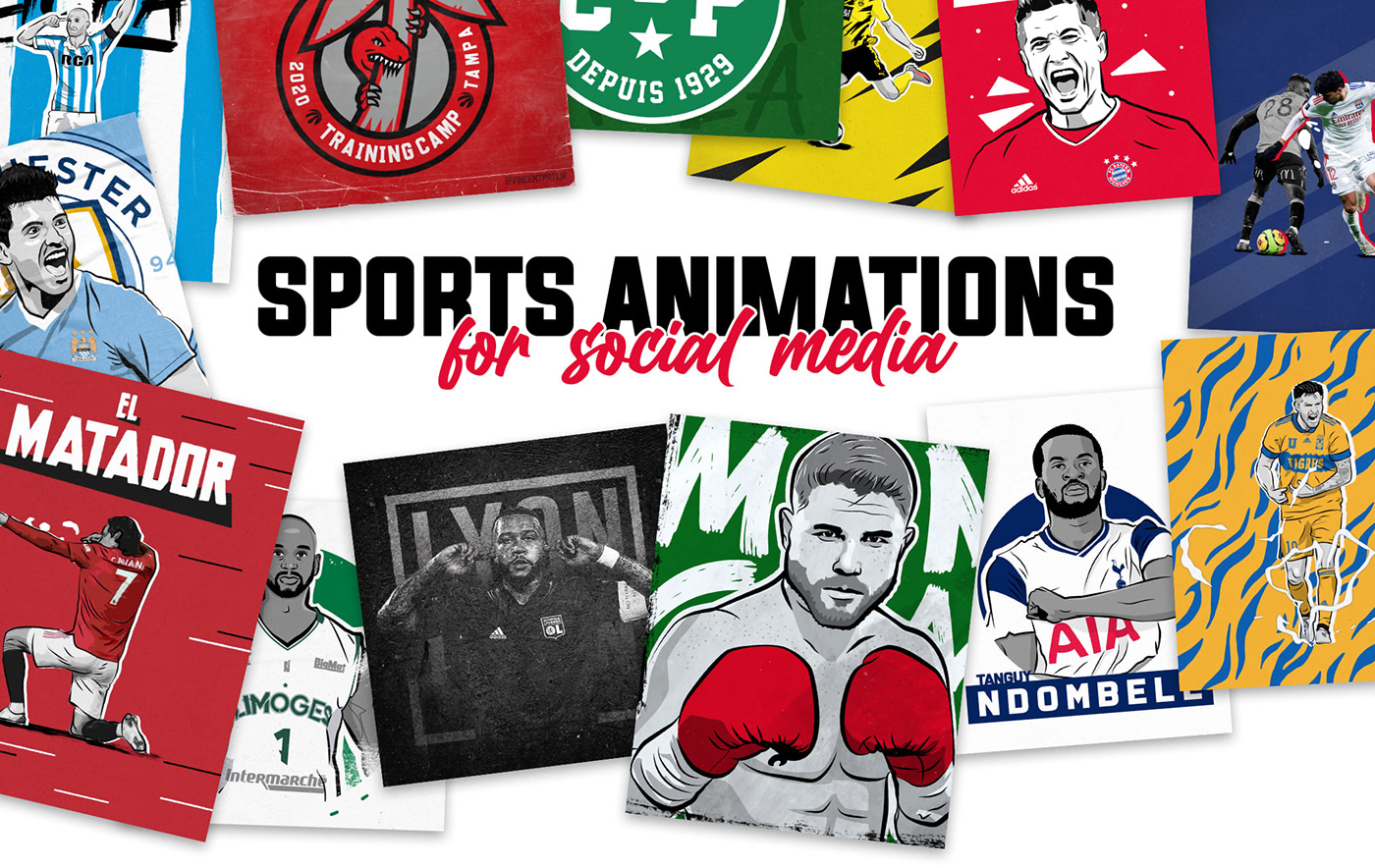 basketball football social media artworks Boxing Drawing  poster soccer sports animation 