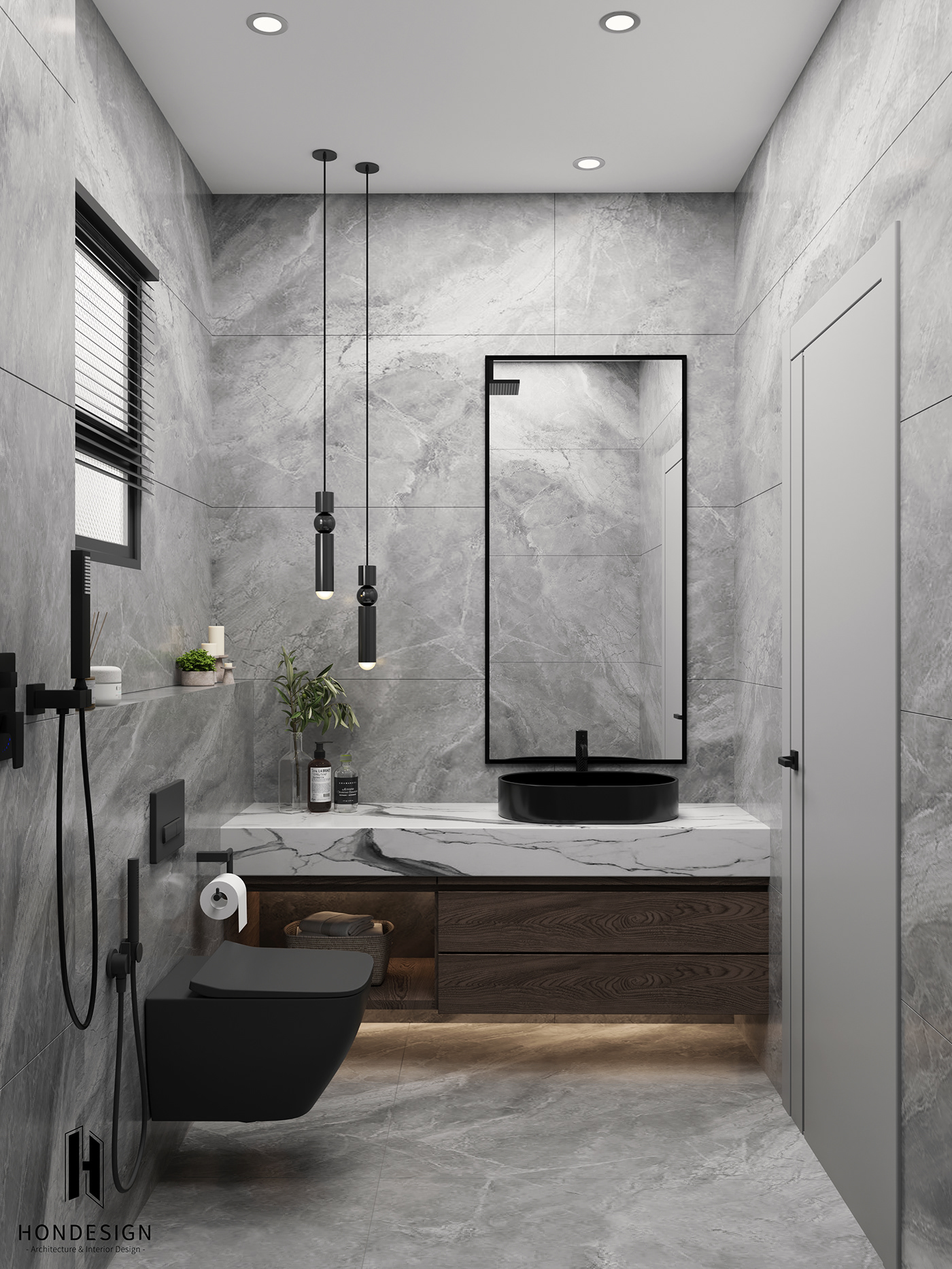 bathroom interior design  visualization Render corona 3ds max design grey black pendant lamp