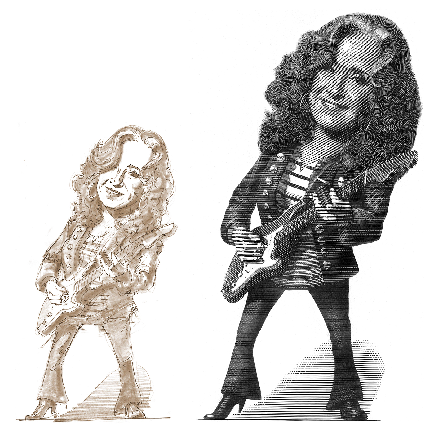 portraits caricatures entertaiment music musician Rock And Roll
