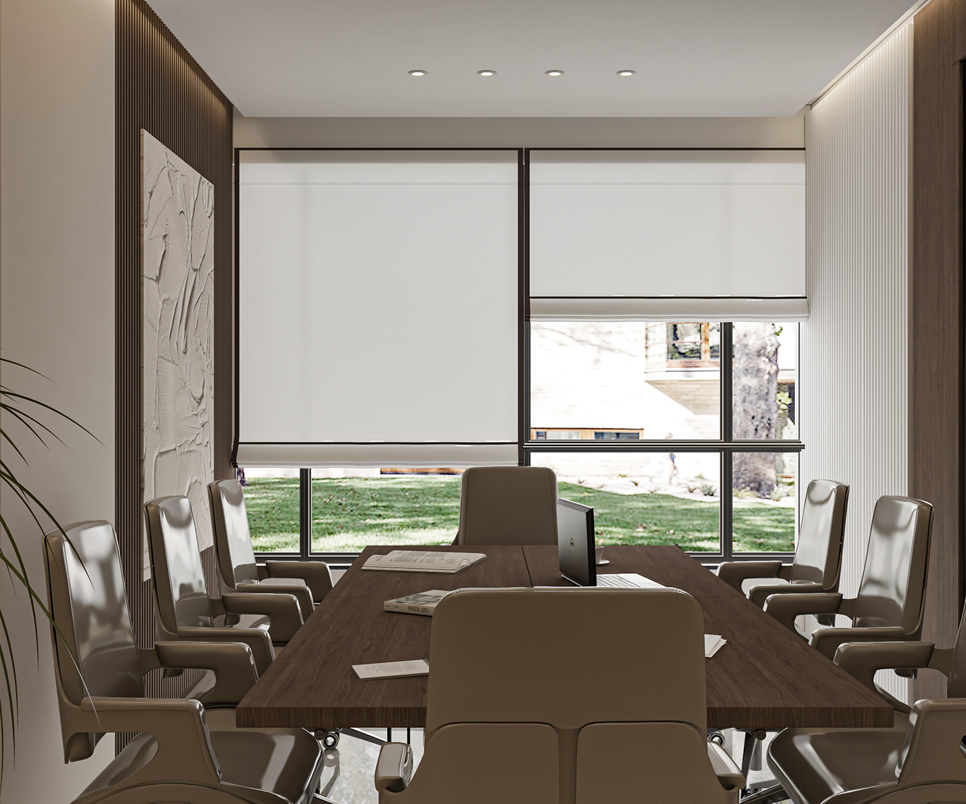 3dvisualization business company conference library luxurious meeting modern Office Render