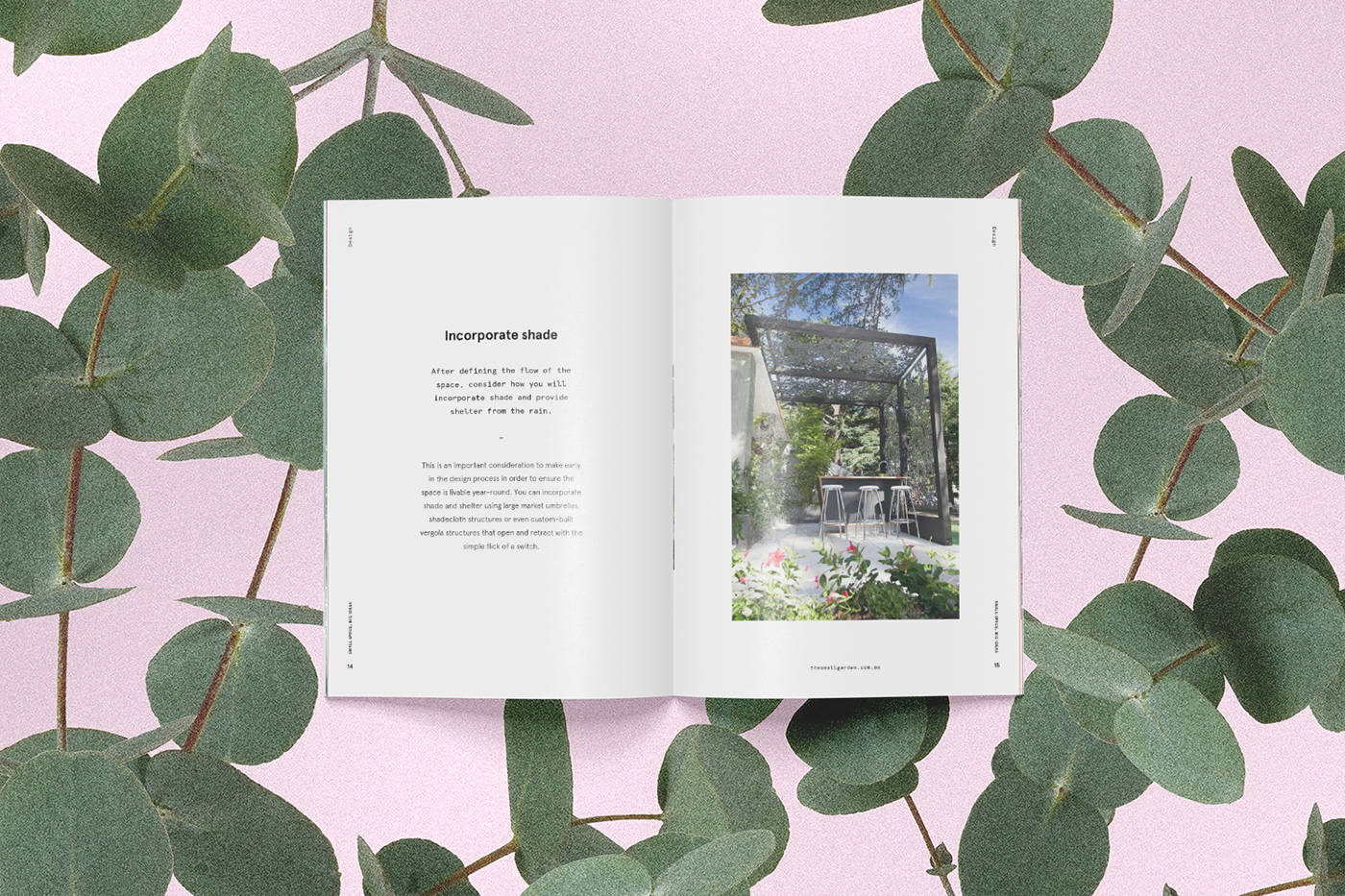 ebook publication design editorial magazine Layout Nature palm small garden
