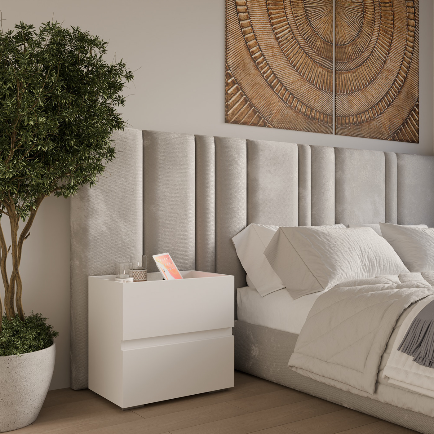 White design bedroom interior design  Render visualization 3D Interior modern blender