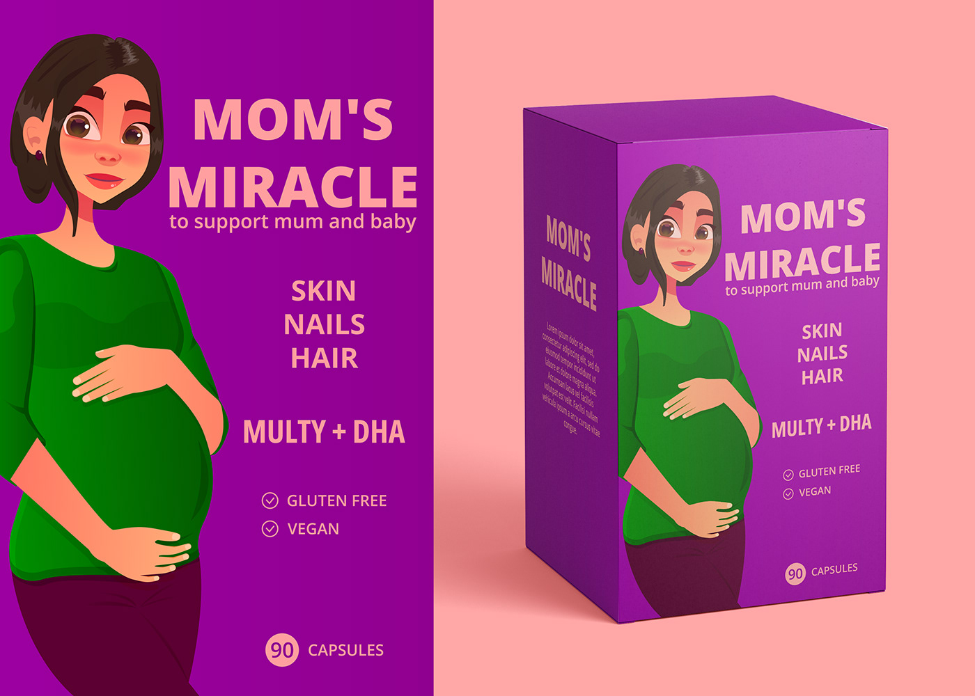 cartoon Character design  Graphic Designer pregnancy pregnant Packaging adobe illustrator vector