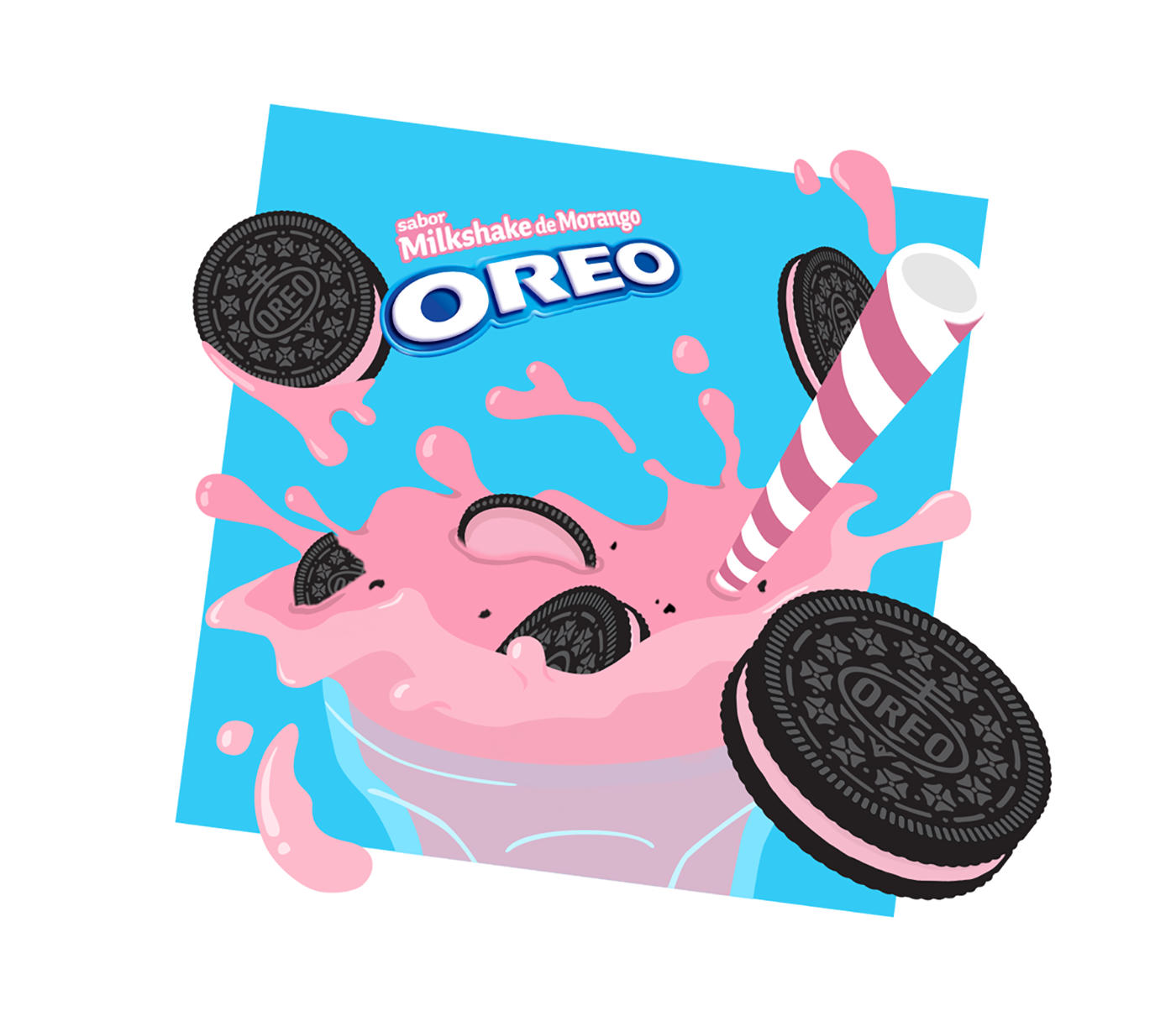 oreo animation  c4d ILLUSTRATION  motion milkshake cookie Advertising 