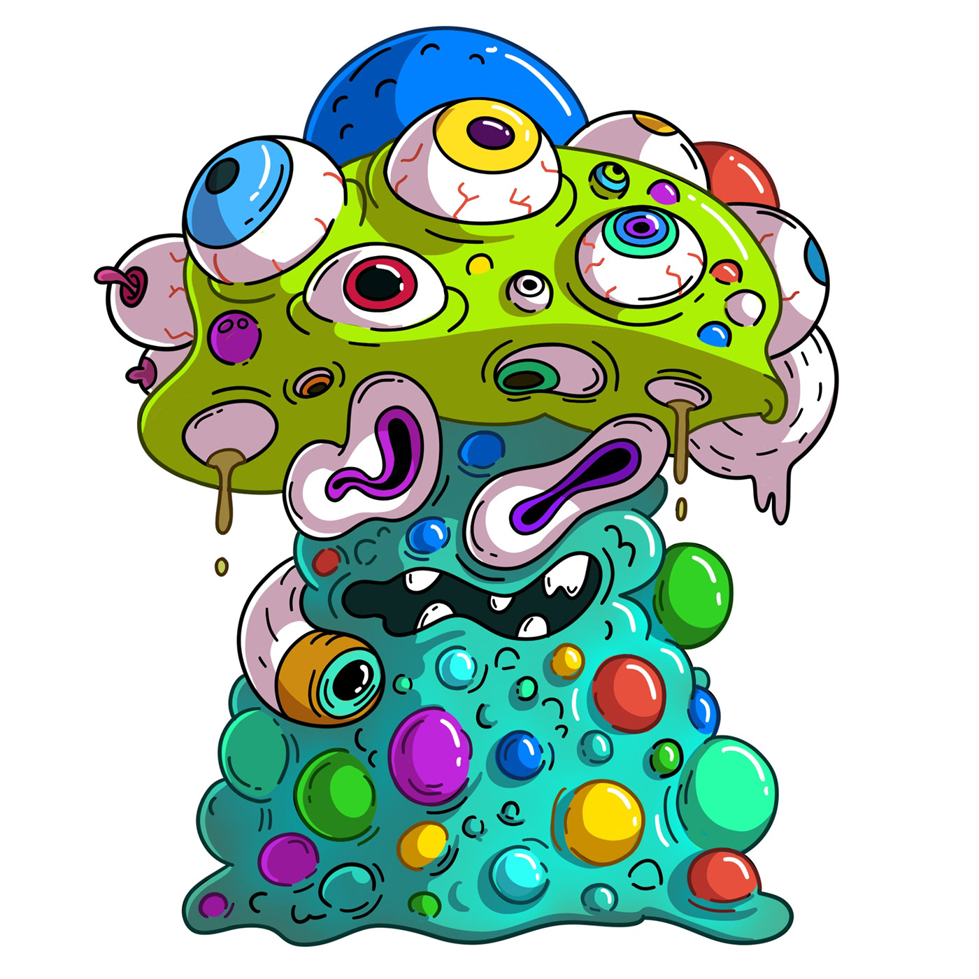 nft mushroom psychedelic ILLUSTRATION  Digital Art  cartoon Character design  digital illustration