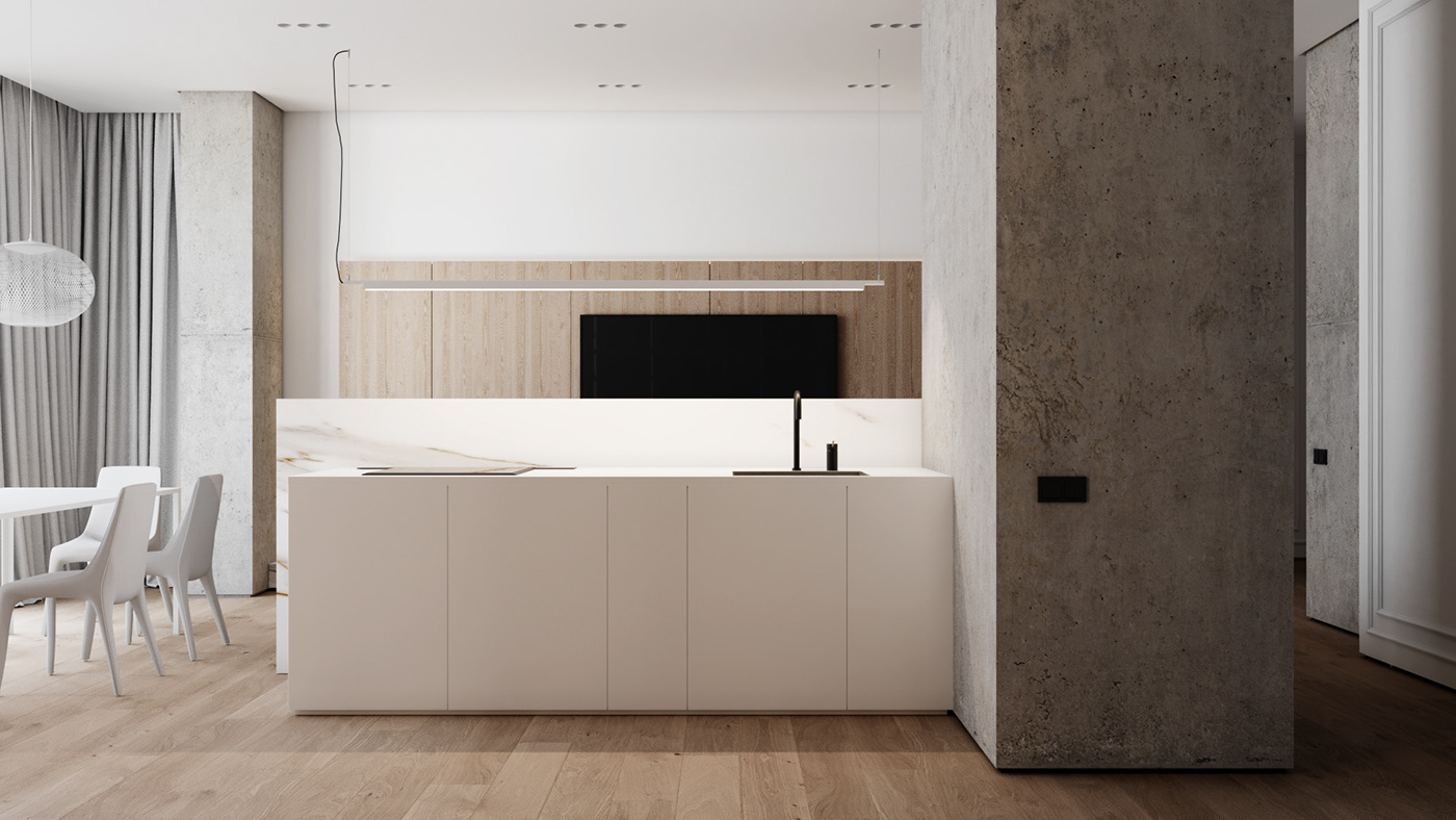 bedroom concrete eco interiordesign kitchen living Minimalism modern White wood