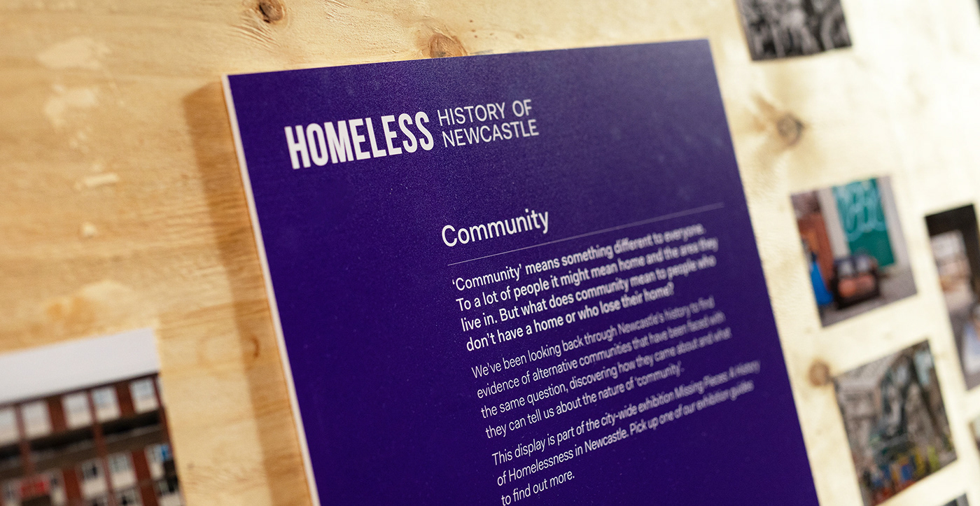 brand identity design graphic design  Exhibition  homelessness social change Newcastle homeless logo
