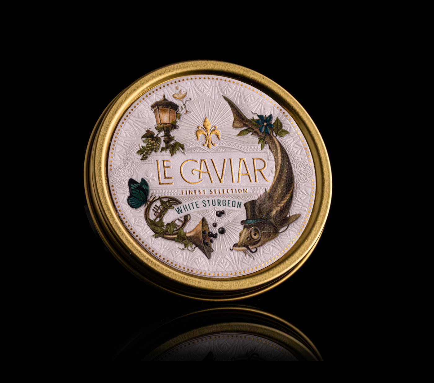 caviar foil Food  gourmet Packaging premium print Label