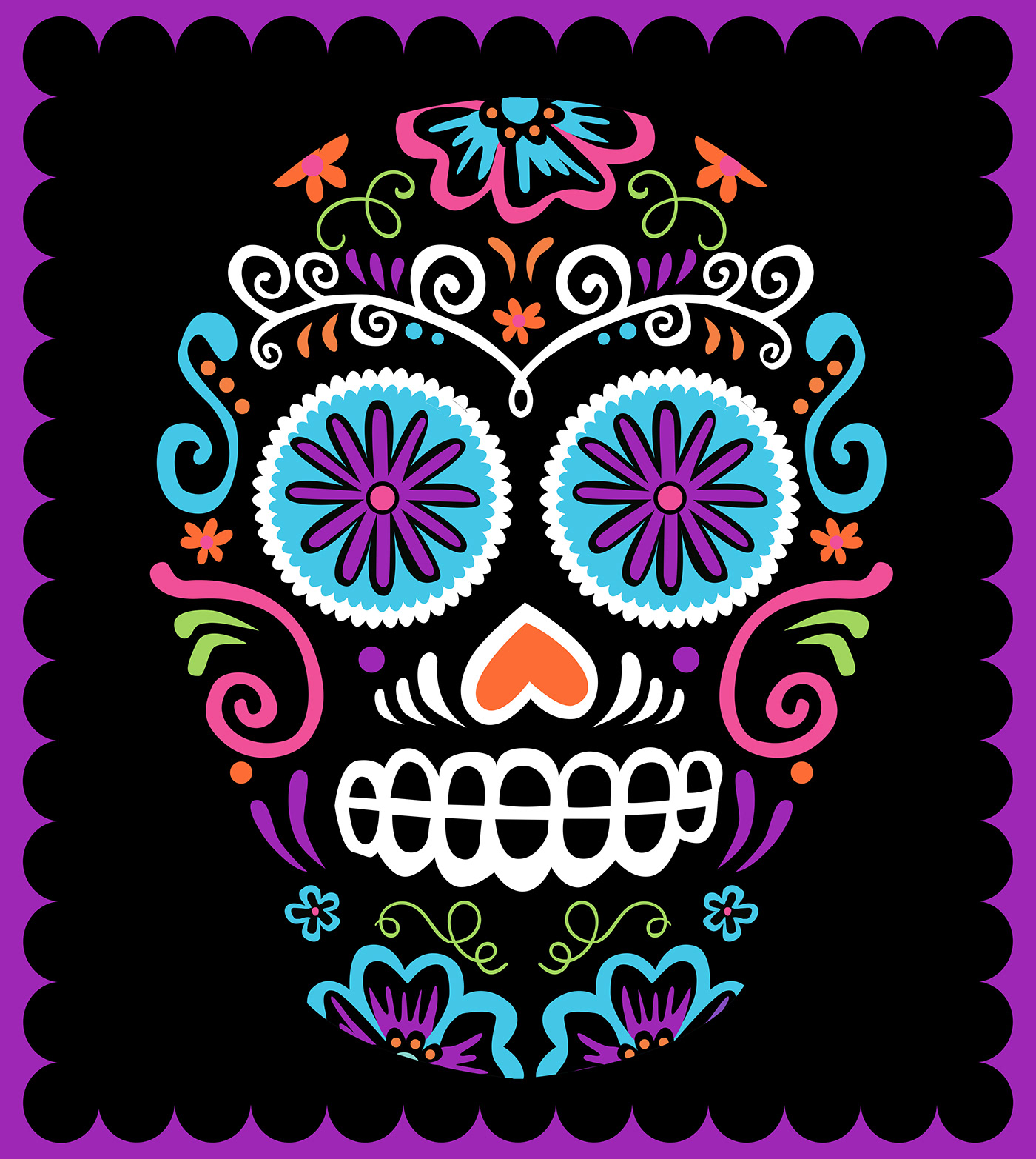 vector art Drawing  ILLUSTRATION  day of the dead fiesta lodge