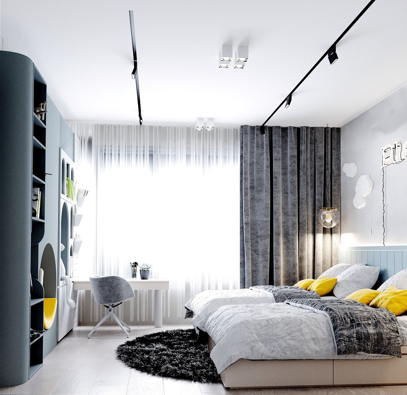 3ds max bedroom design furniture Interior interior design  modern Render visualization vray