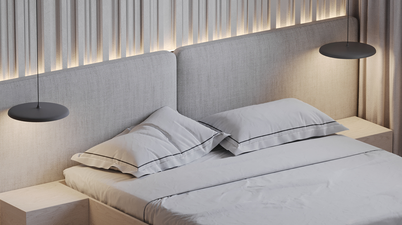 3ds max BB Italia bedroom corona interior design  luxury minimal Minotti modern visualization