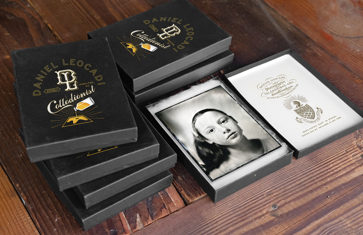 collodion wetplate Photography  branding  vintage logos graphicdesign typography   Personal Identity Packaging