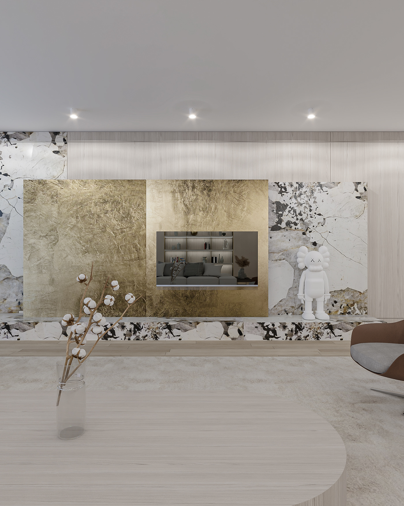 calm design gold Interior interiordesign INTERIORSTUDIO light luxury modern Wabisabi