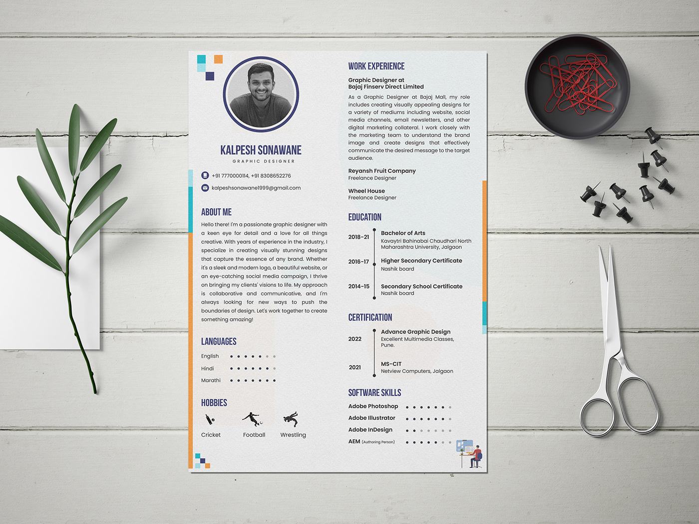 graphic design  Resume design CV resume design Graphic Designer resume template flyer Social media post