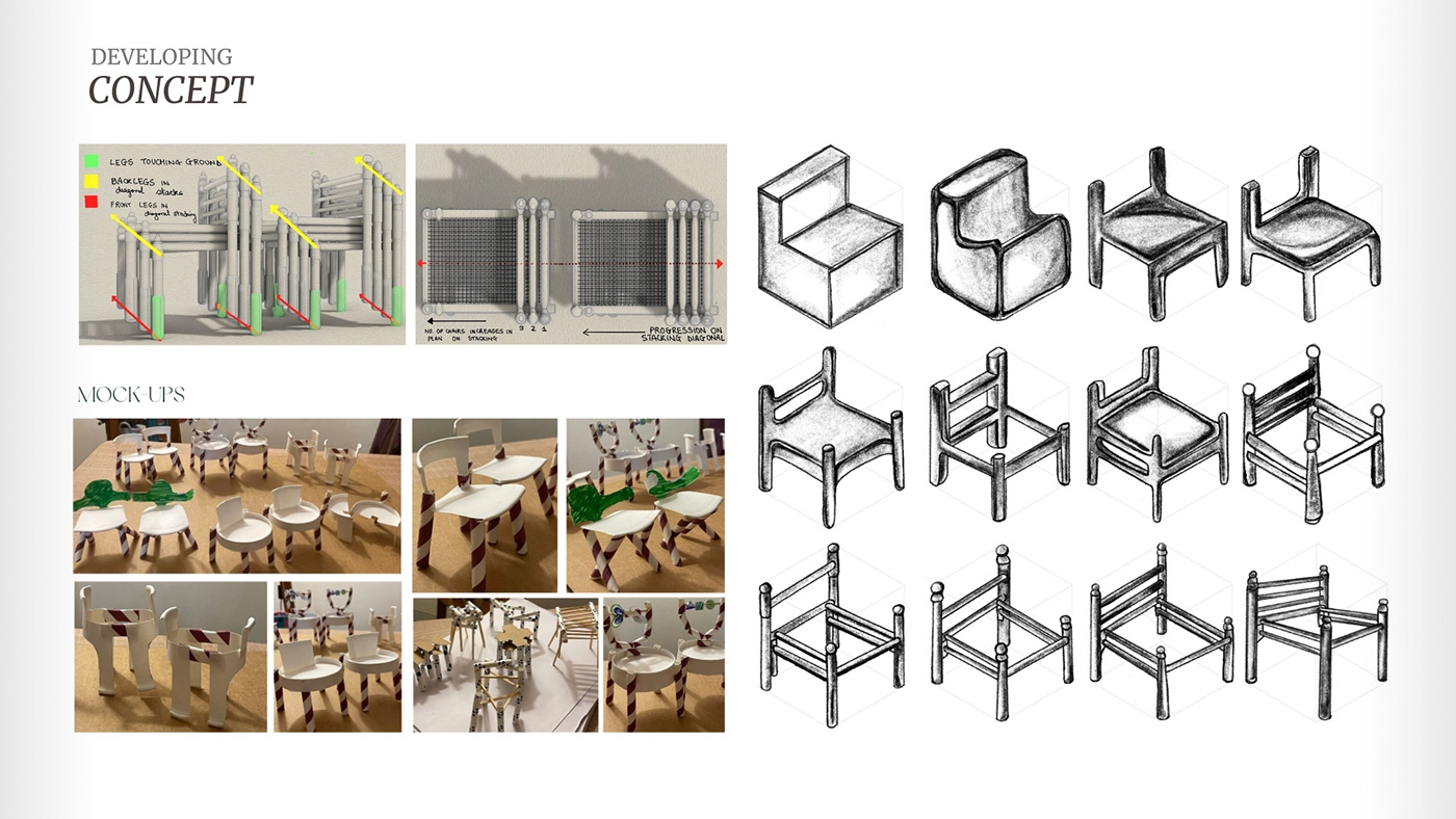 furniture design  modular Bamboochair kidschair stackability