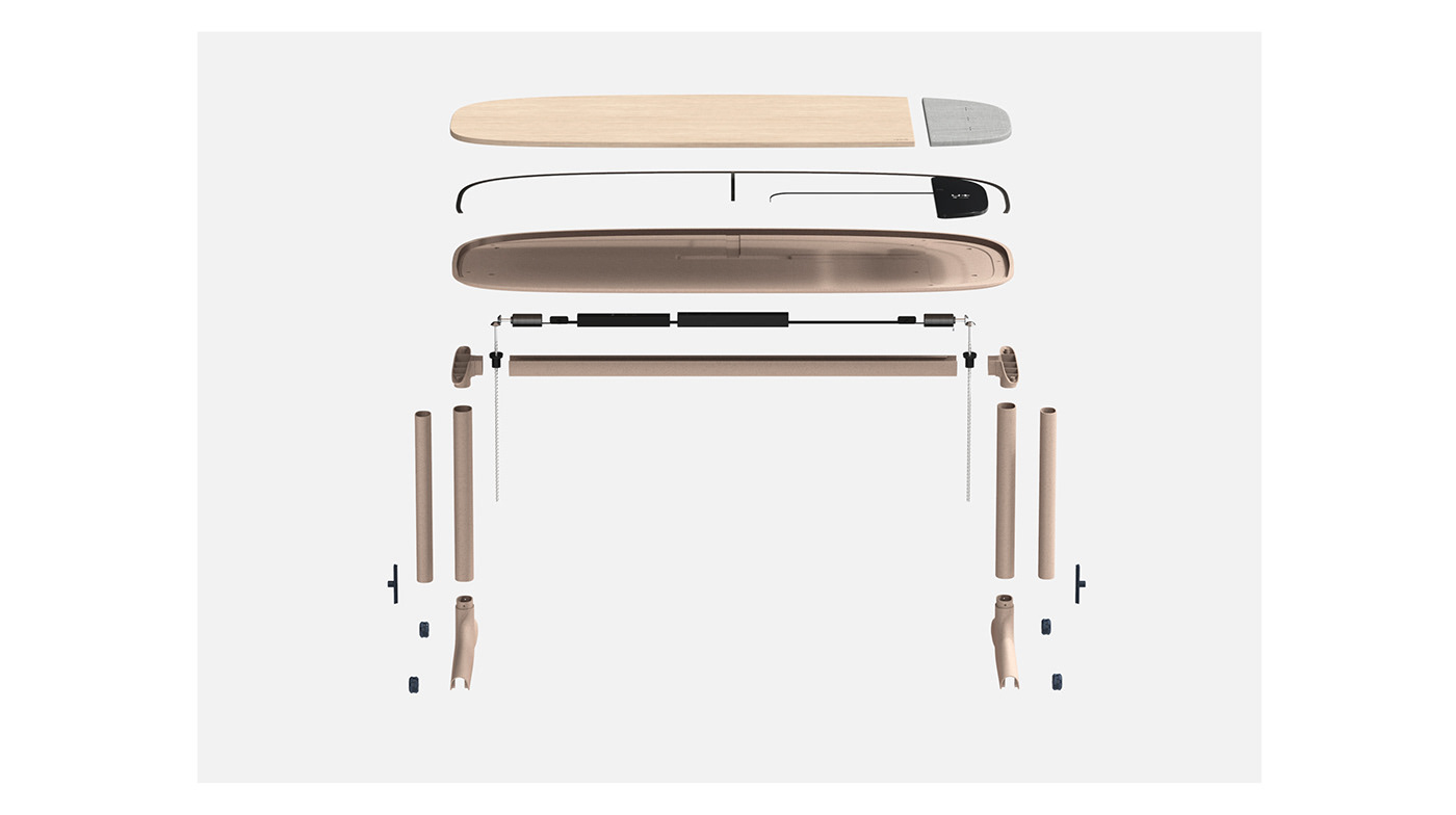 Uplus furniture table design wood plastic Office system future keyshot