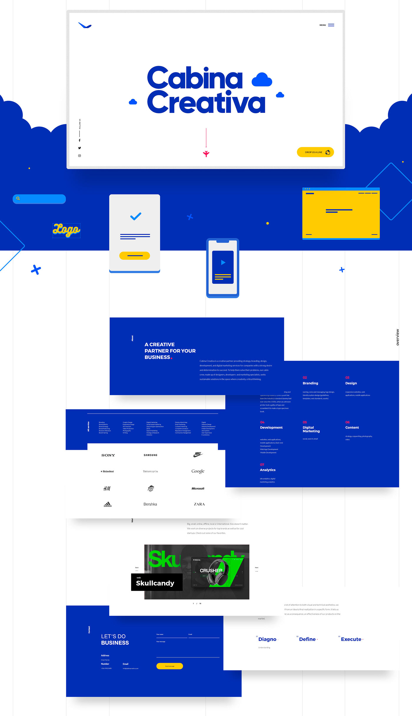 Website landing page Web blue company uiux clean look Icon Webdesign