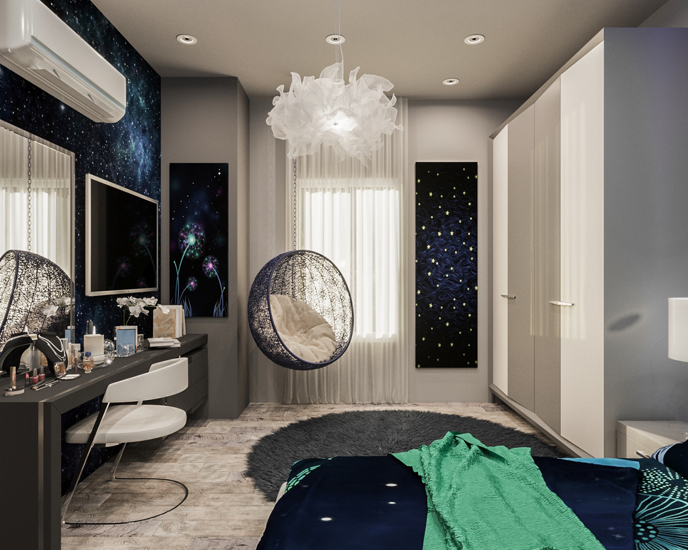 3dsmax bedroom corona furniture design  girl room interior design  newcairo