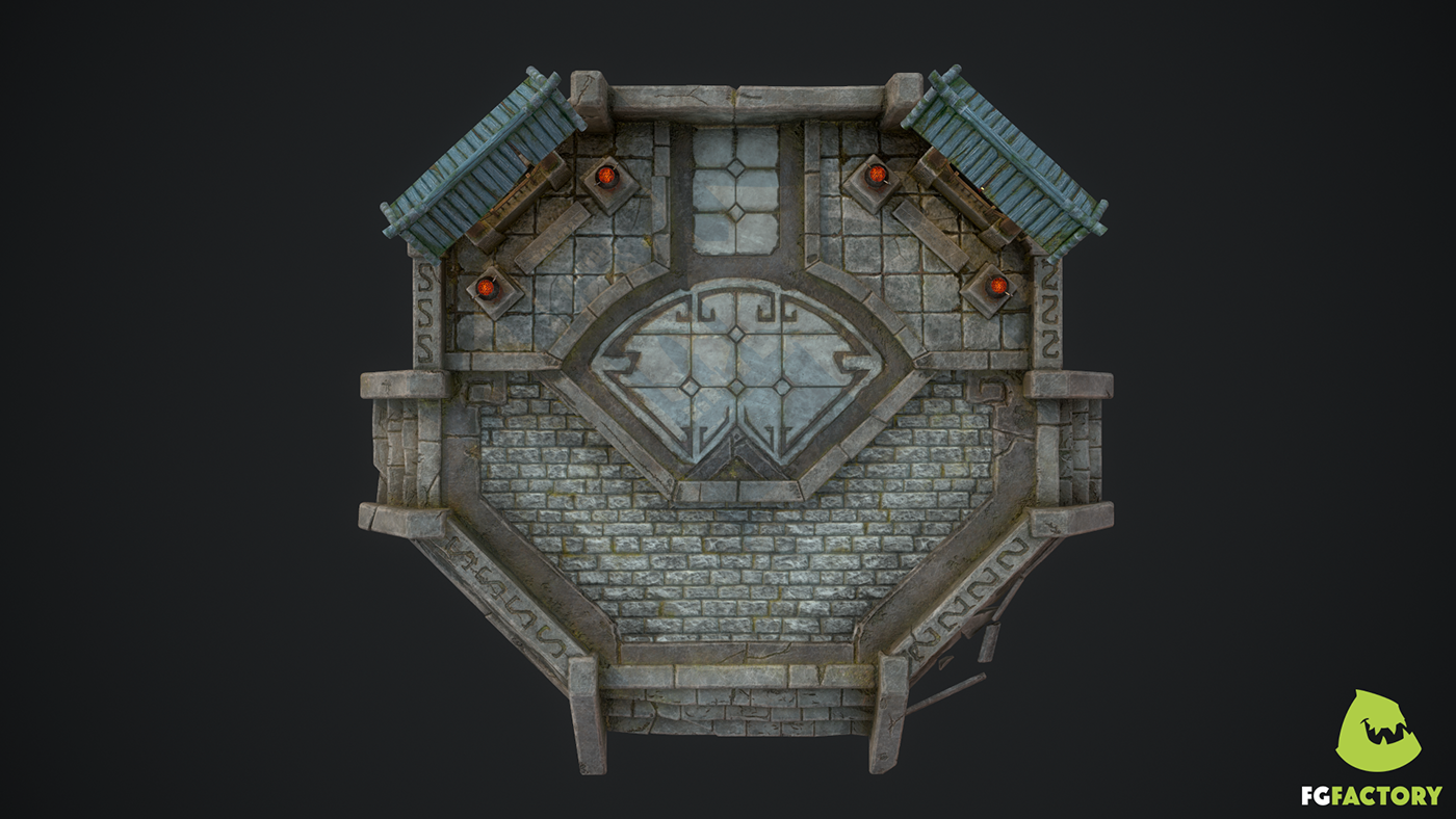 altar ruin environment building game Game Art fantasy 3D Shrine stylized