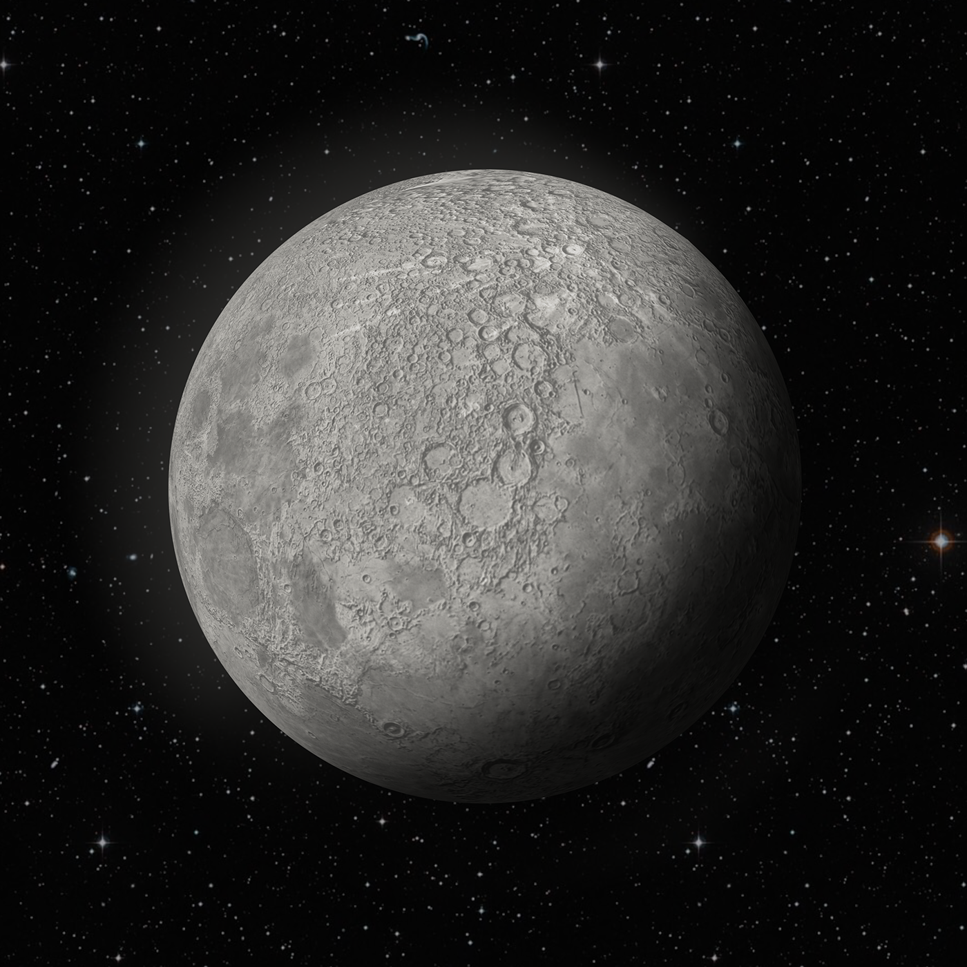 moon 3D grey Space  dark