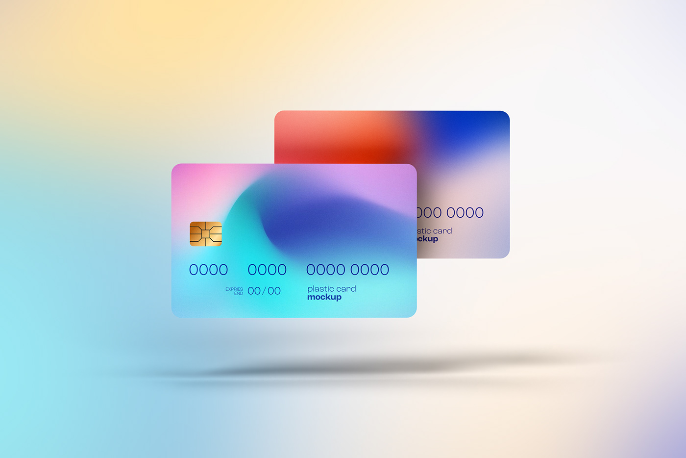 Bank card credit debit free Mockup plastic