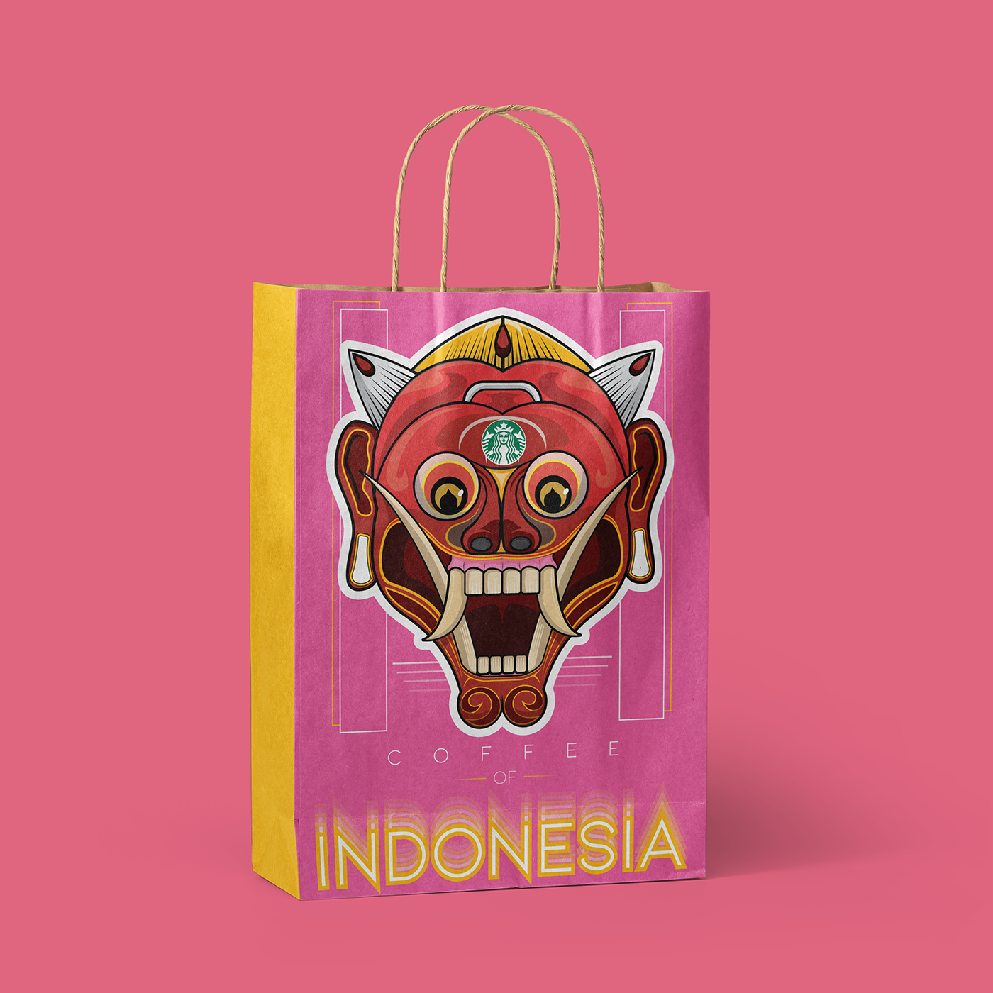 starbucks Coffee brand Create indonesia pink bright bag shop