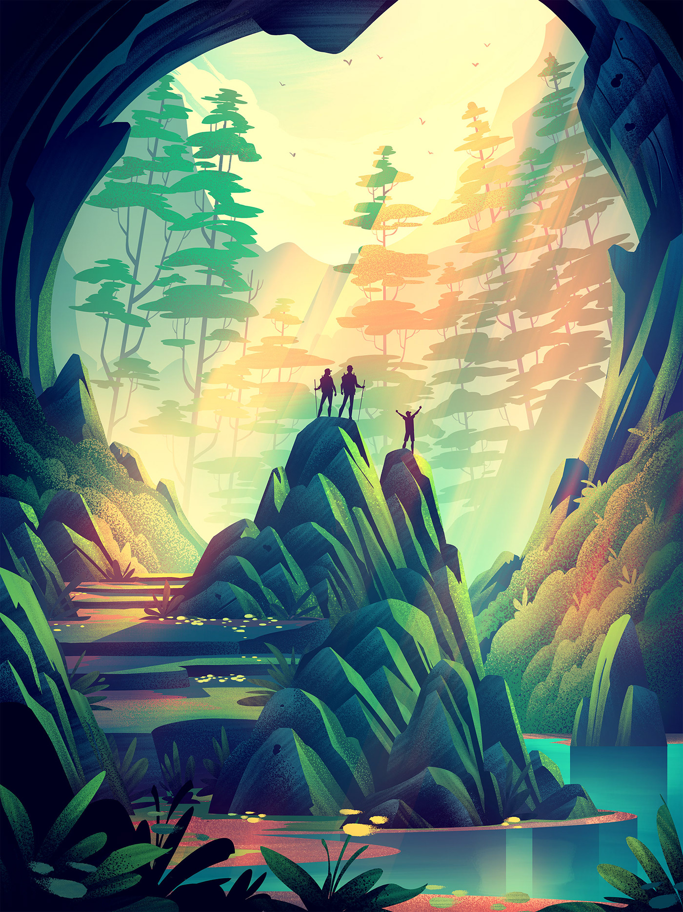 ILLUSTRATION  Outdoor adventure fantasy puzzle art Game Art Travel Advertising 