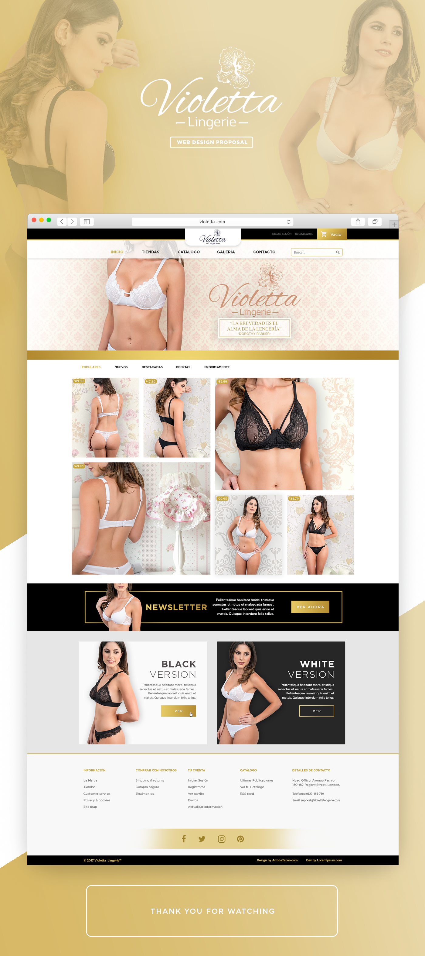 design designer lingerie Web ui design models shop Ecommerce page Website