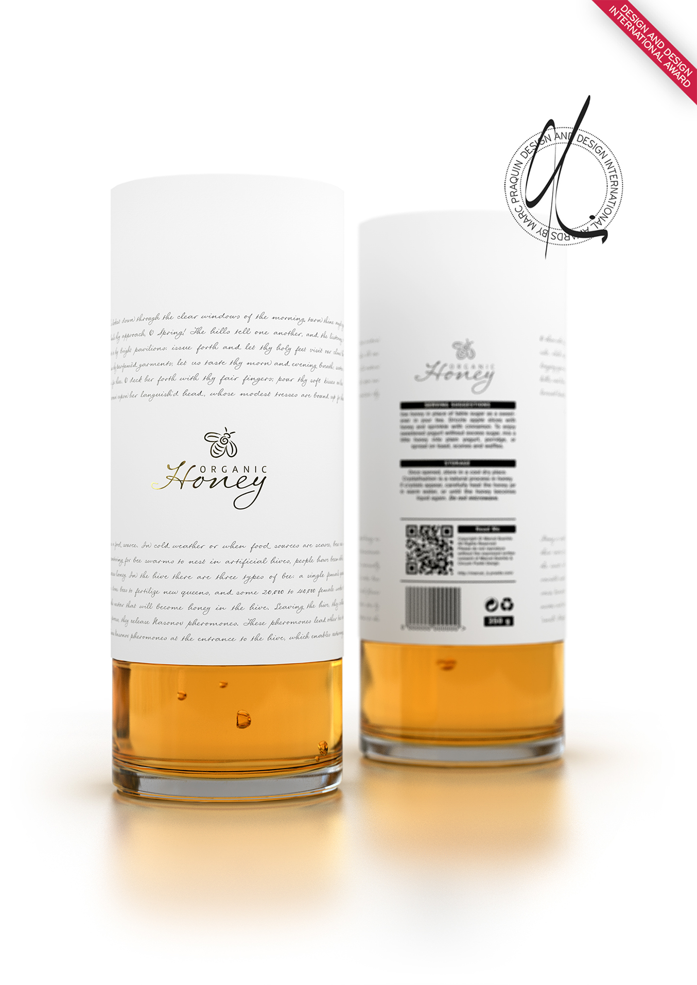 Marcel Buerkle johannesburg south africa Organic Honey packaging packaging design concept 3D renders glass Circum Punkt Design honey design concept logo bee organic natural