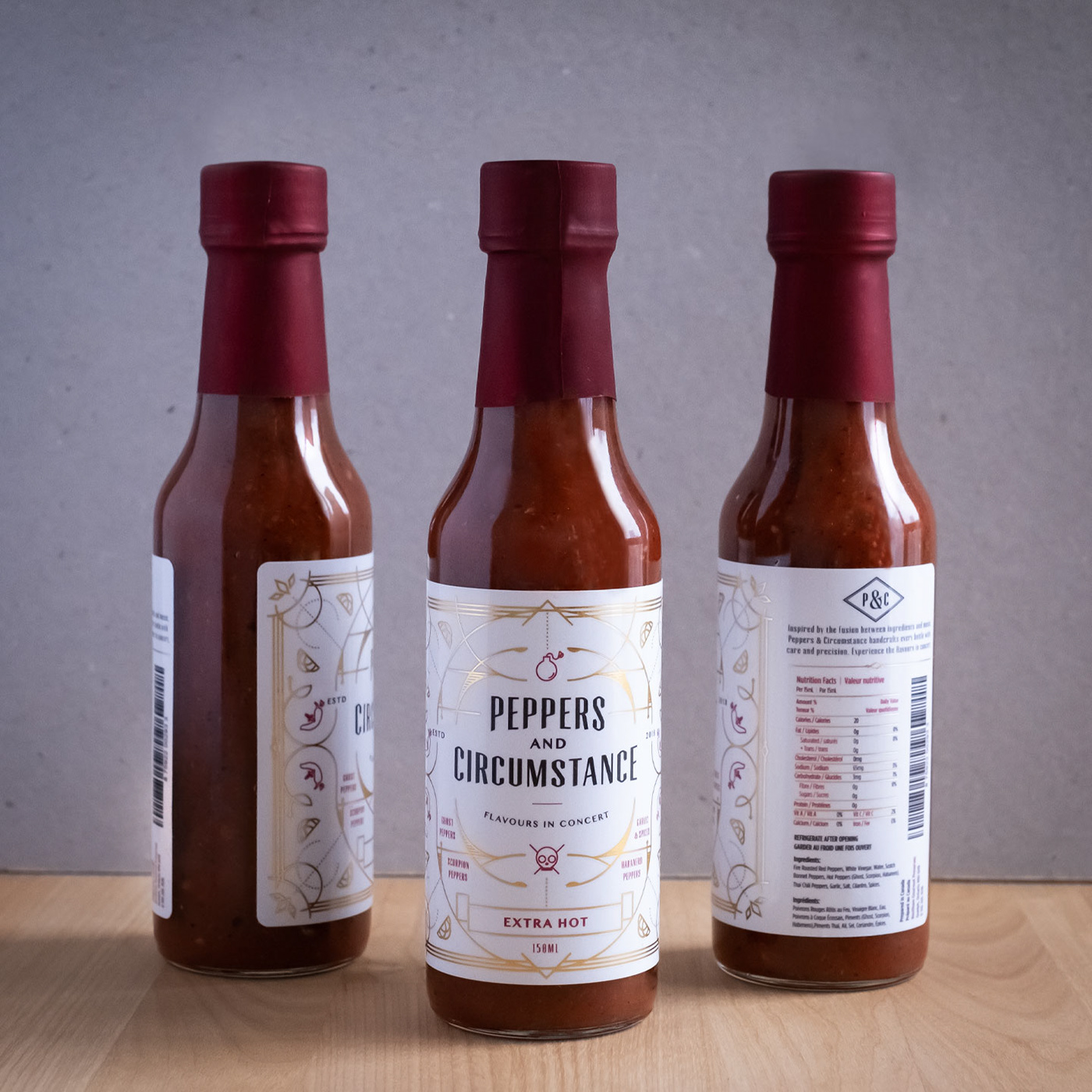 peppers circumstance hot sauce sauce Hot sauce packaging bottle design branding  logo identity spicy