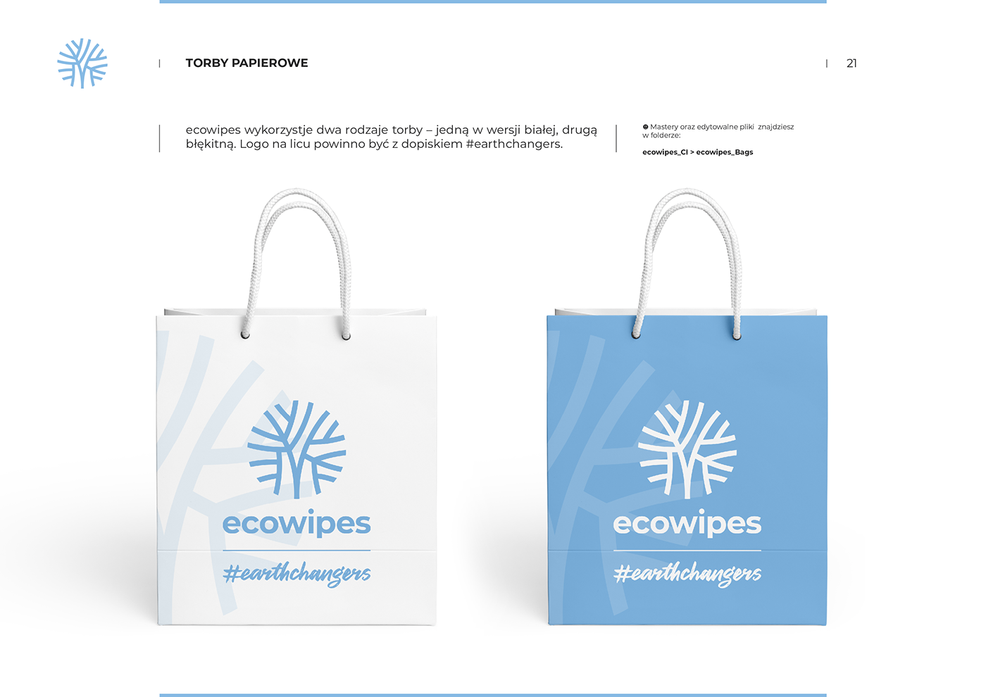 blue cukier eco eco branding ecowipes MACHALSKI MATEUSZ  rebranding tree logo