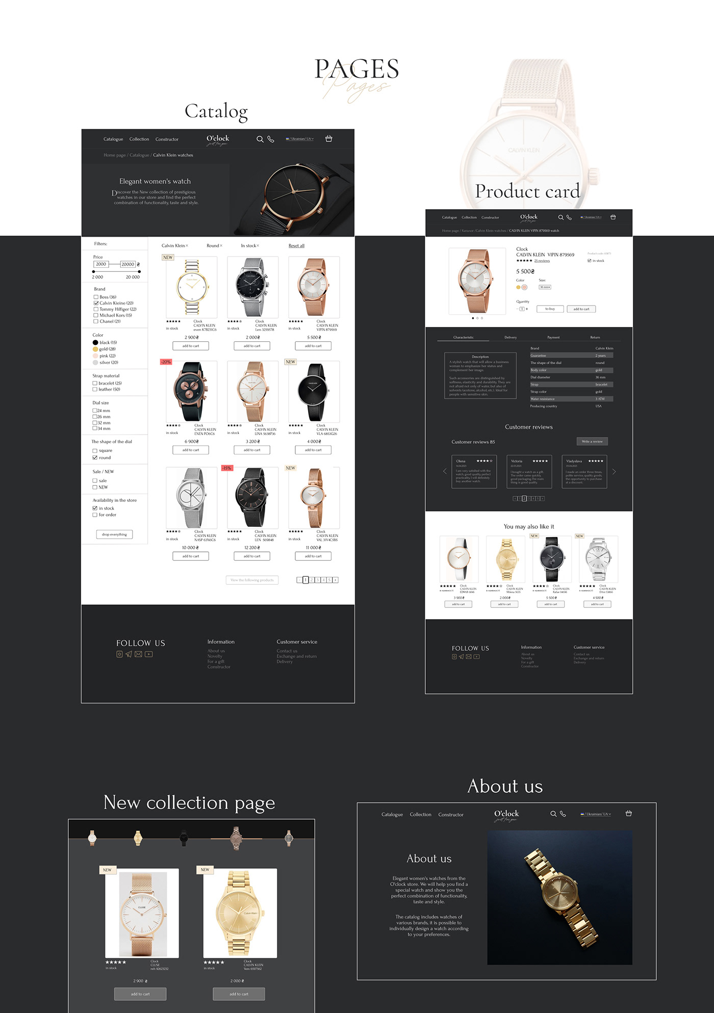 Adaptive e-commerce e-Commerce website Figma Prototyping ui design UX design watch Website