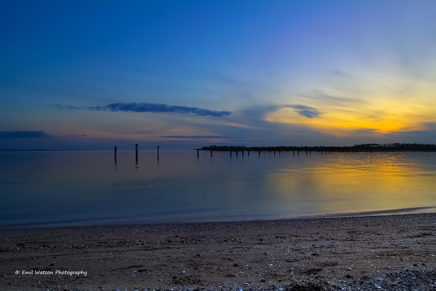 sunset tranquility beach Werribee blue calm seascape Emil Watson Canon 60D