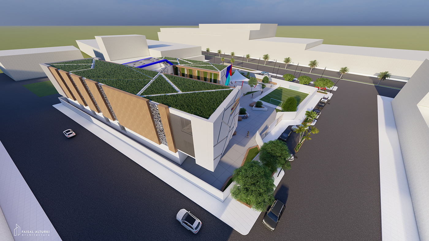 architect architectural architecture design modern building Project Render school University Faisal Alturki