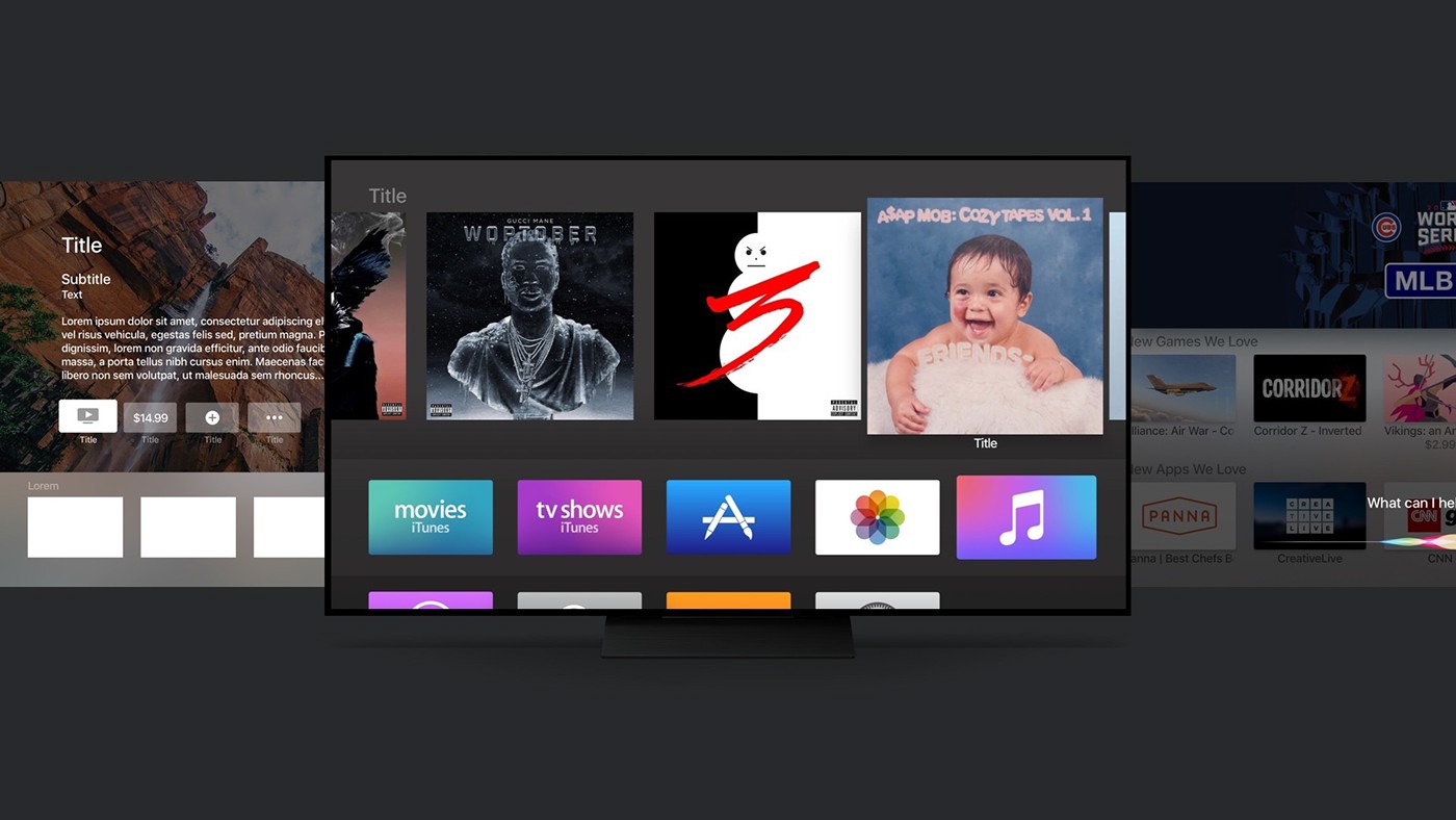 user interface Apple tv TVOS roku FireTV tv Patterns