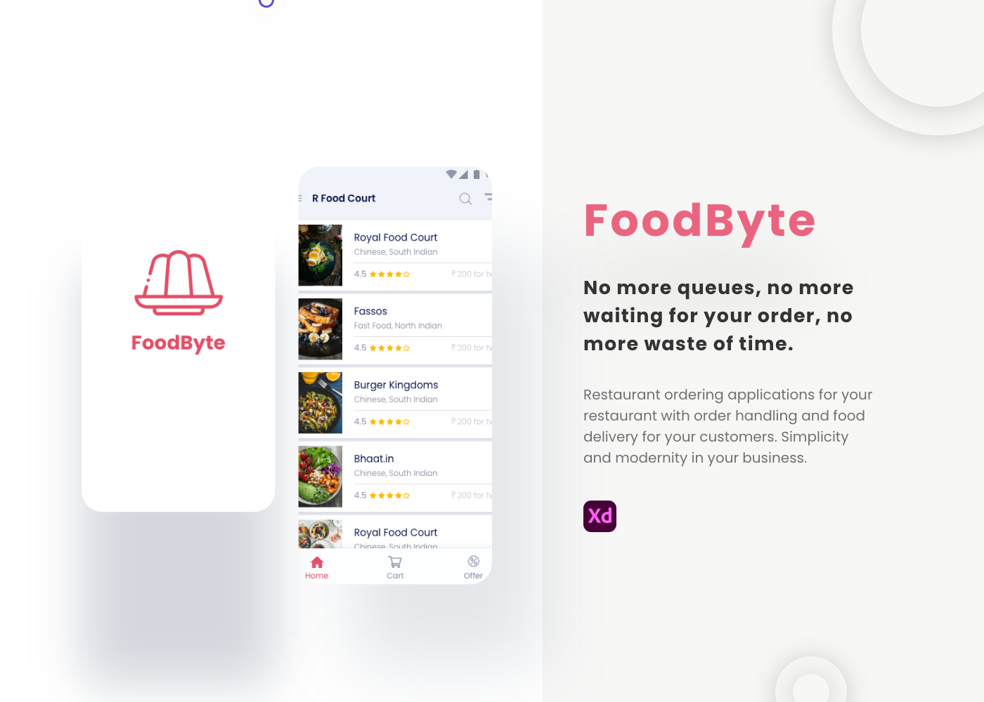 Adobe XD food app food delivery food order