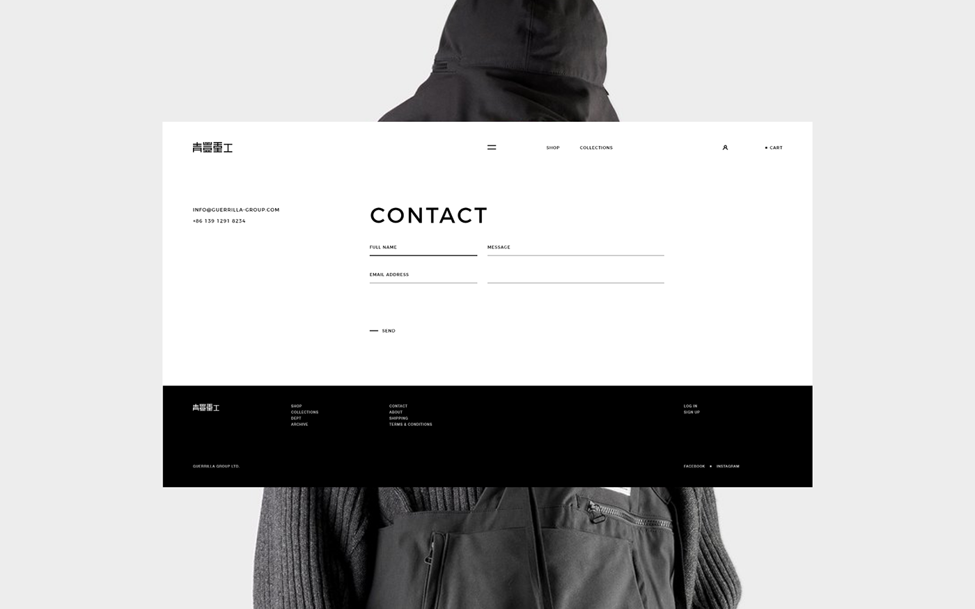 clean e-commerce Fashion  guerrilla minimalistic store Web Design  Website